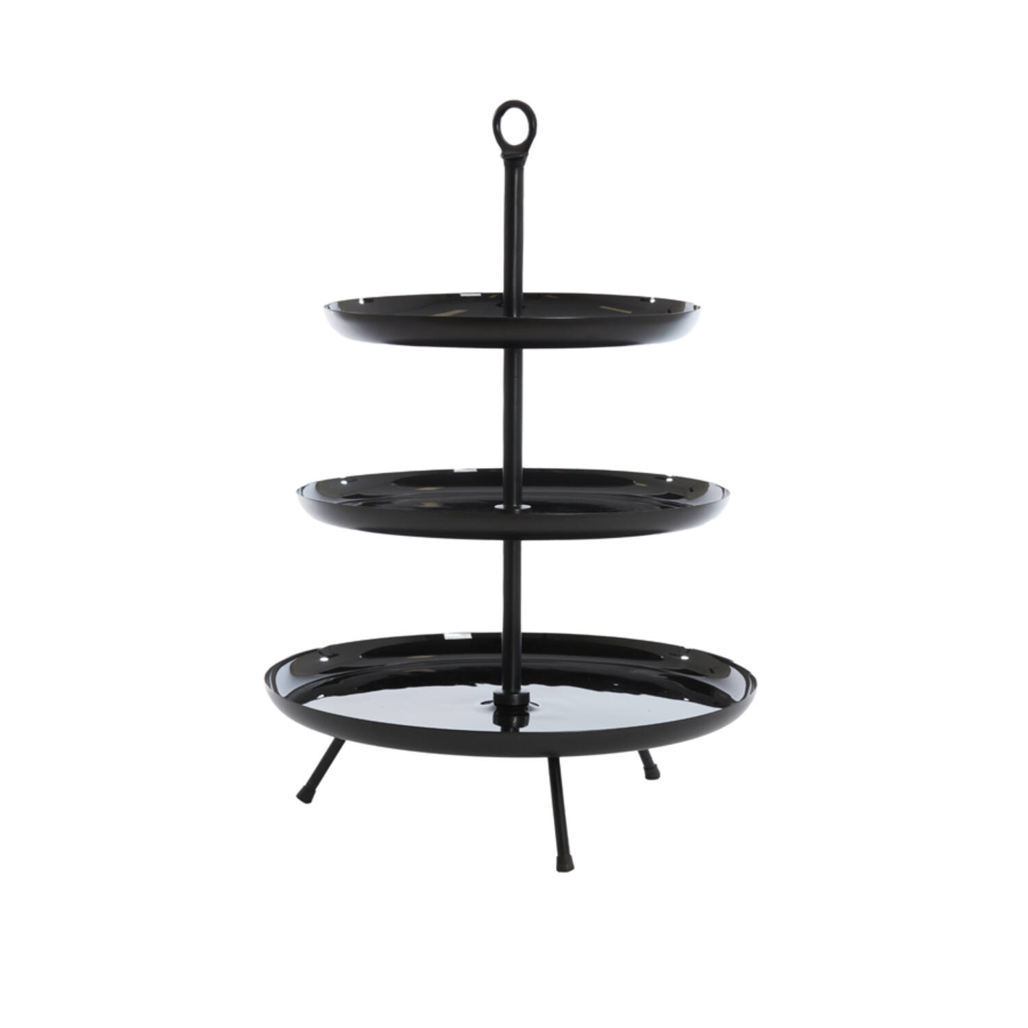 Stand 3 layers Ø40x60 cm GLYNOR shiny black-matt black