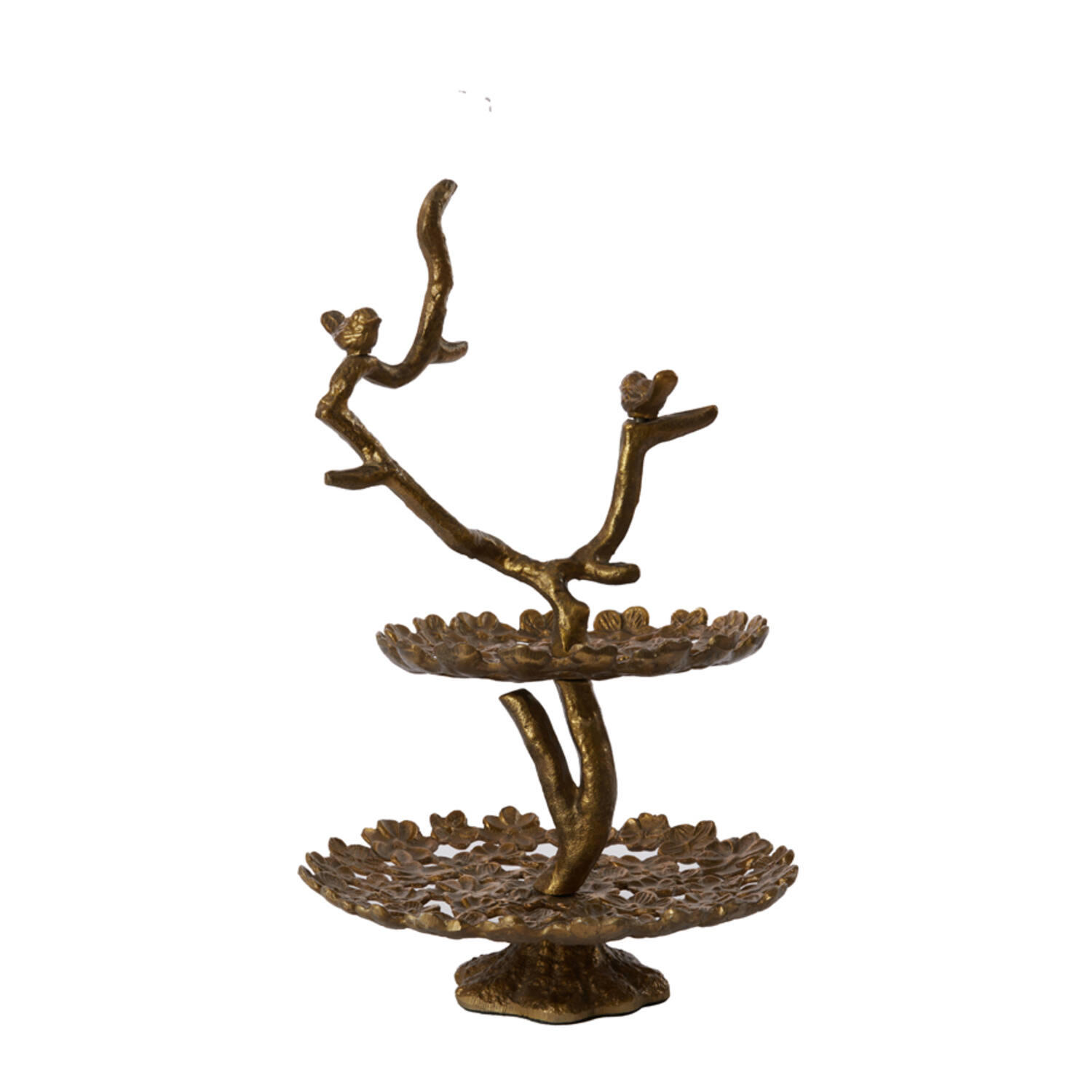 Stand 2 layers 29x28x50 cm BIRD antique bronze