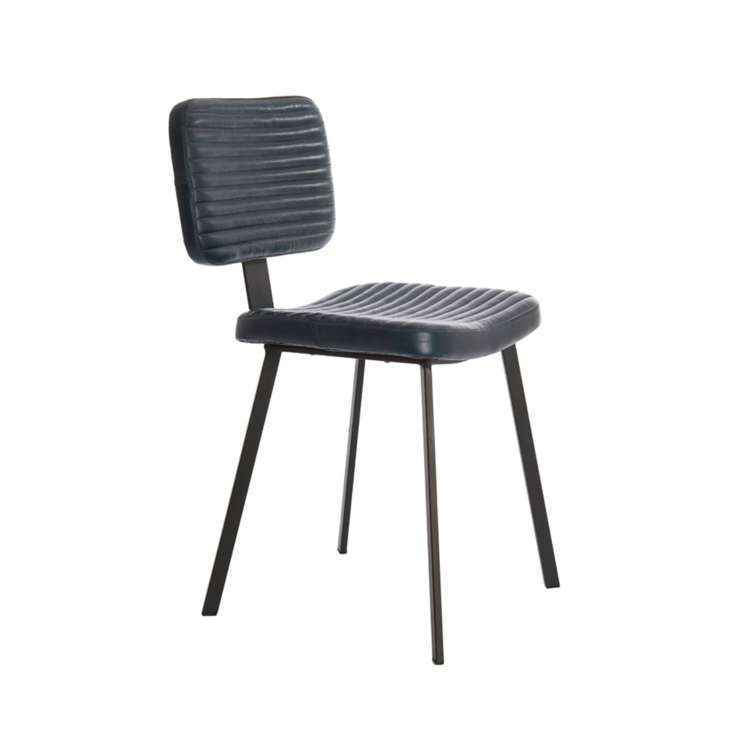 Dining chair 51x47x82 cm MASANA leather blue+black