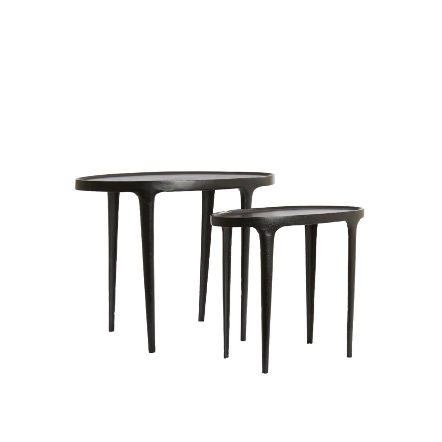 Side table S/2 55x25,5x44+70x33x53 cm ARICA matt black