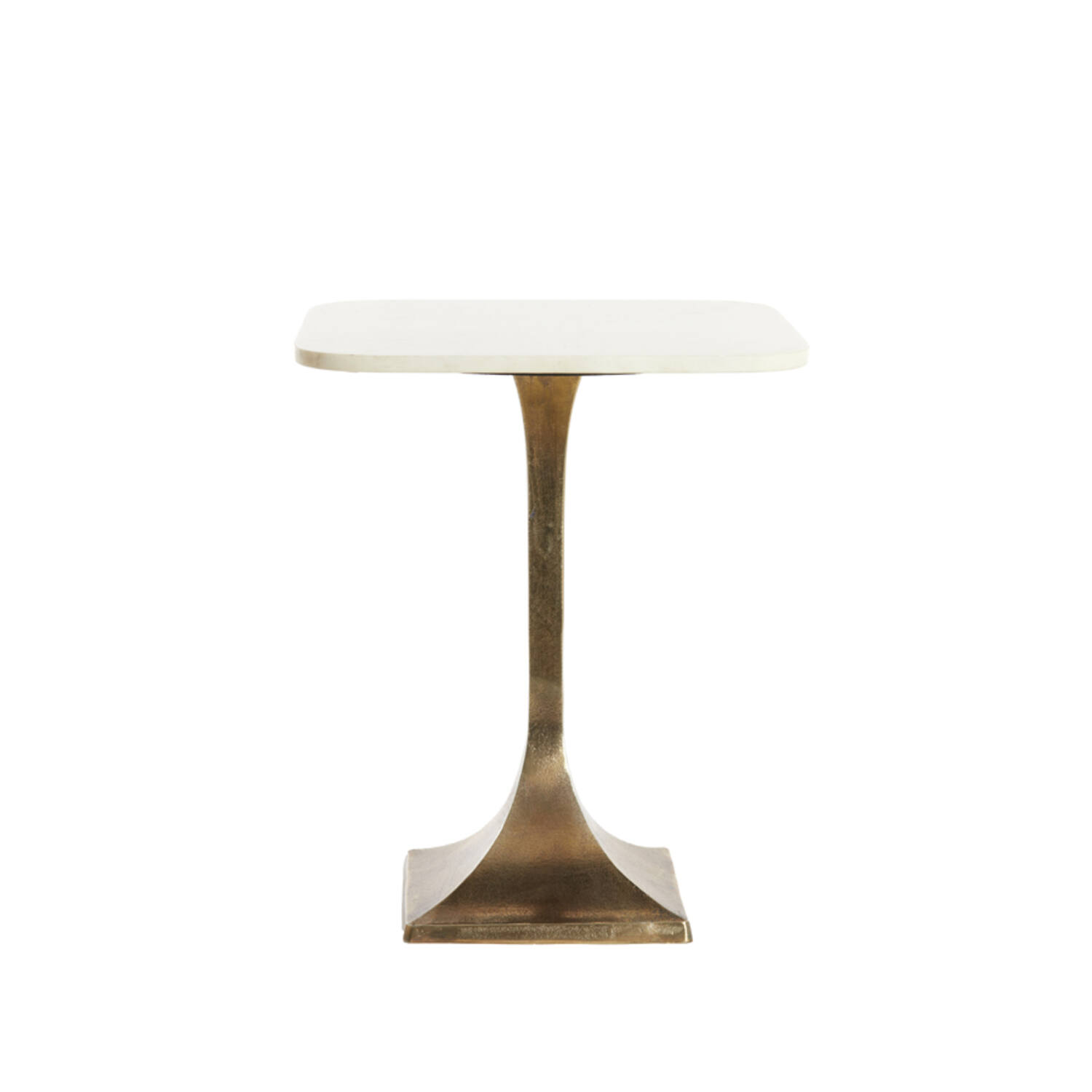 Side table 45x45x53 cm RICKERD white marble+antique bronze