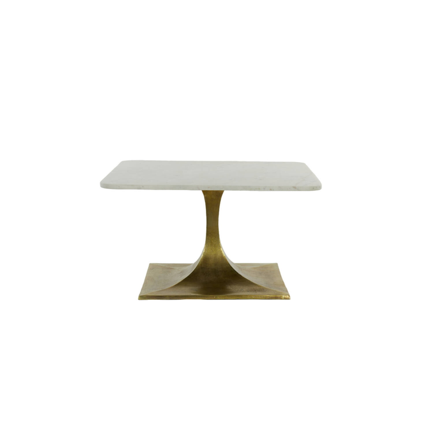 Coffee table 70x70x39 cm RICKERD white marble+ant bronze