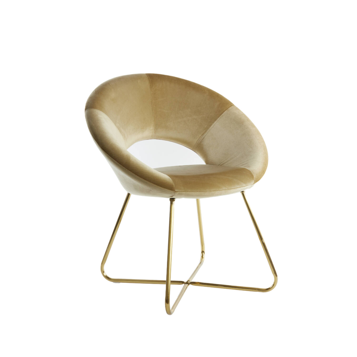 Chair 72x64x82 cm ANTONY velvet shiny gold-gold