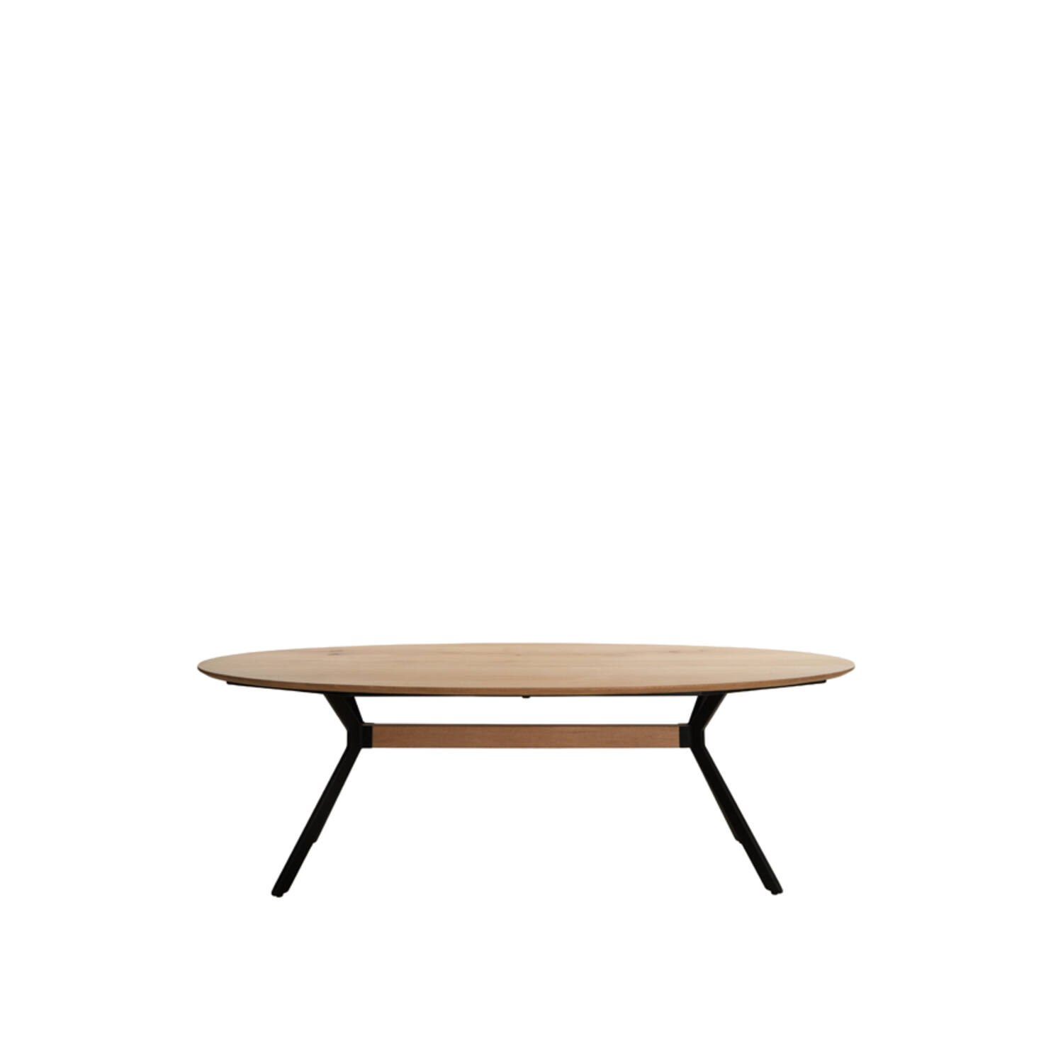 Dining table 240x100x76 cm NORI oak wood natural-black