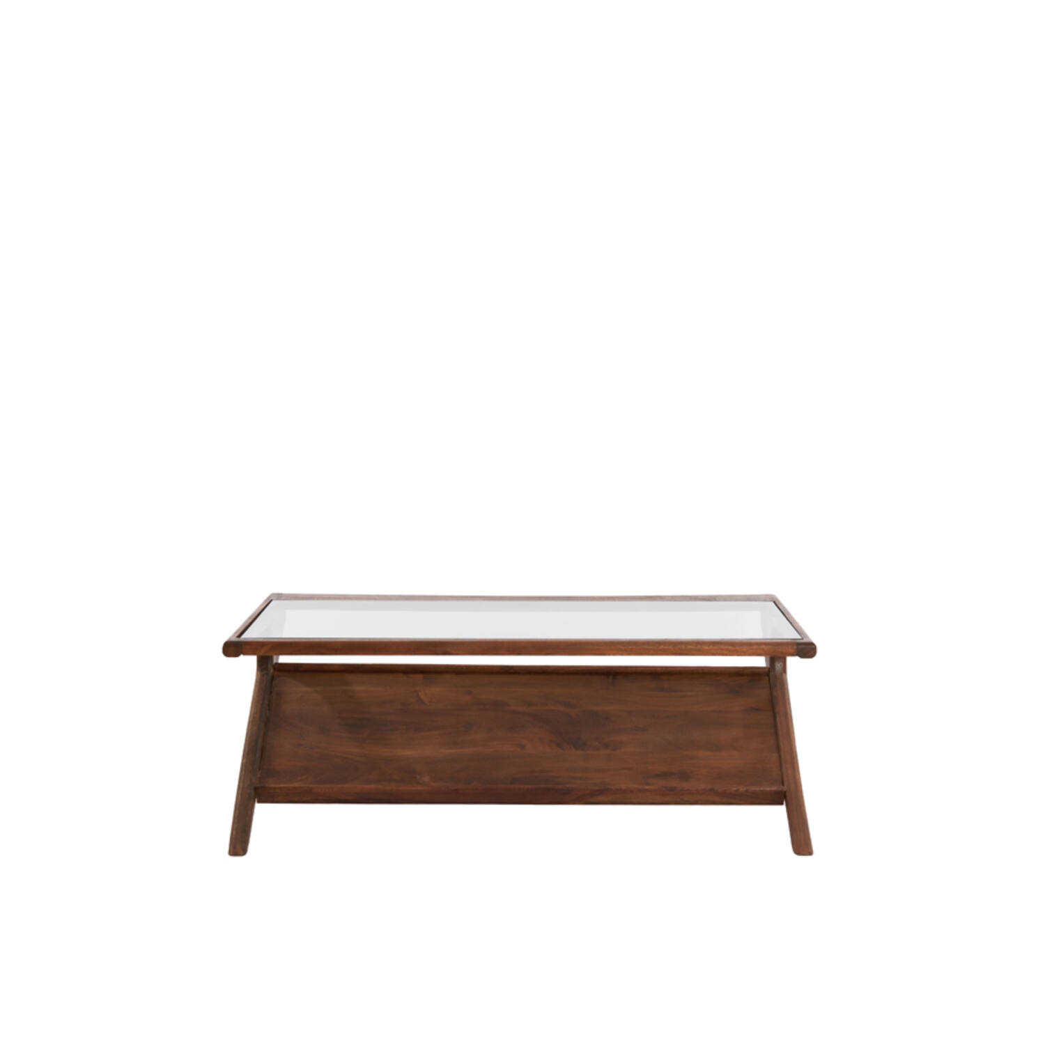 Coffee table 112x70x41 cm YUKI acacia wood+glass