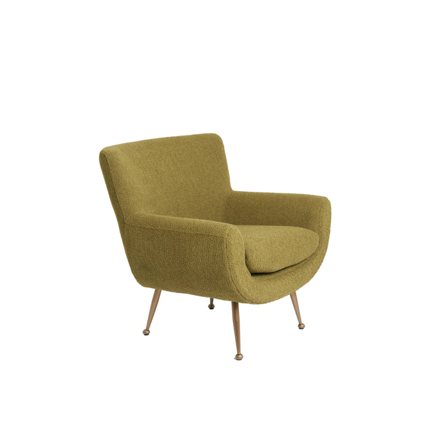 Chair 79x76x79 cm VINSTRA bouclé green+bronze