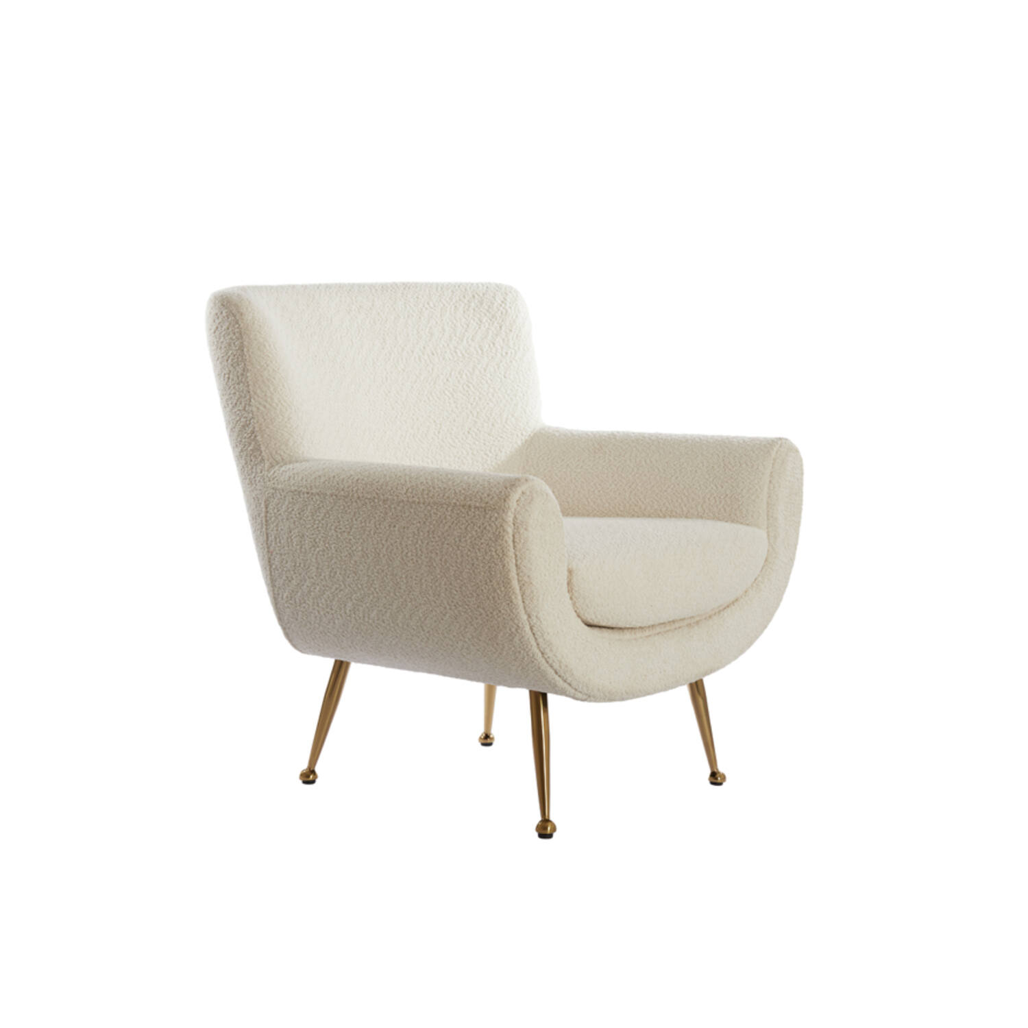 Chair 79x76x79 cm VINSTRA bouclé white+gold