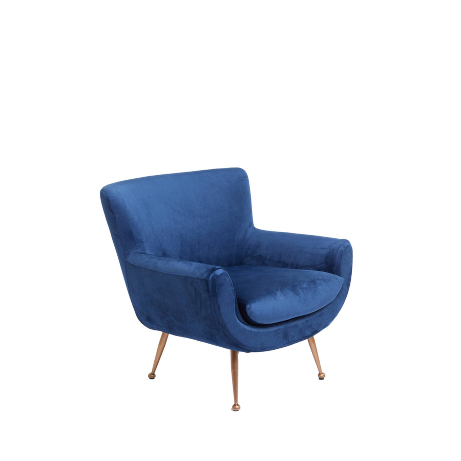 Chair 79x76x79 cm VINSTRA velvet blue+bronze