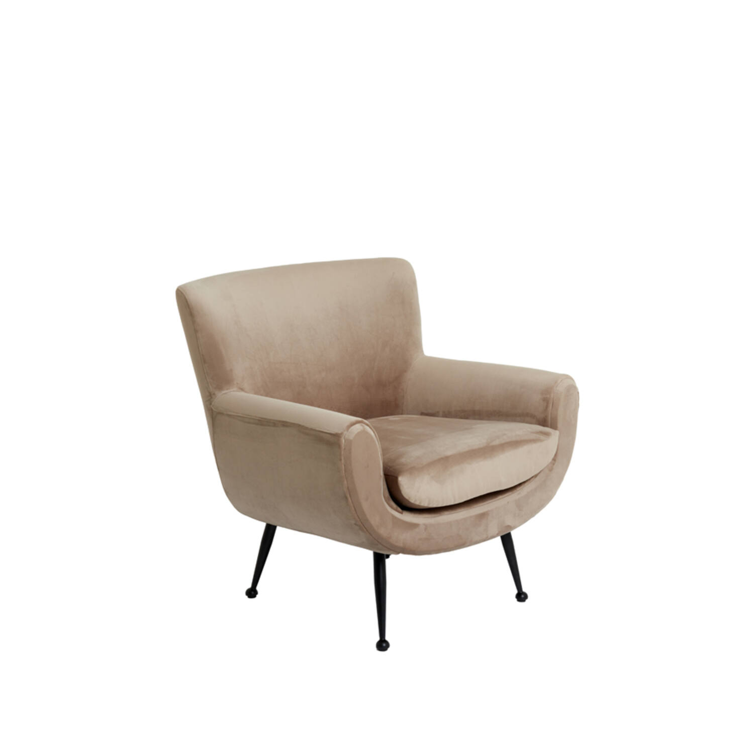 Chair 79x76x79 cm VINSTRA velvet light brown+black