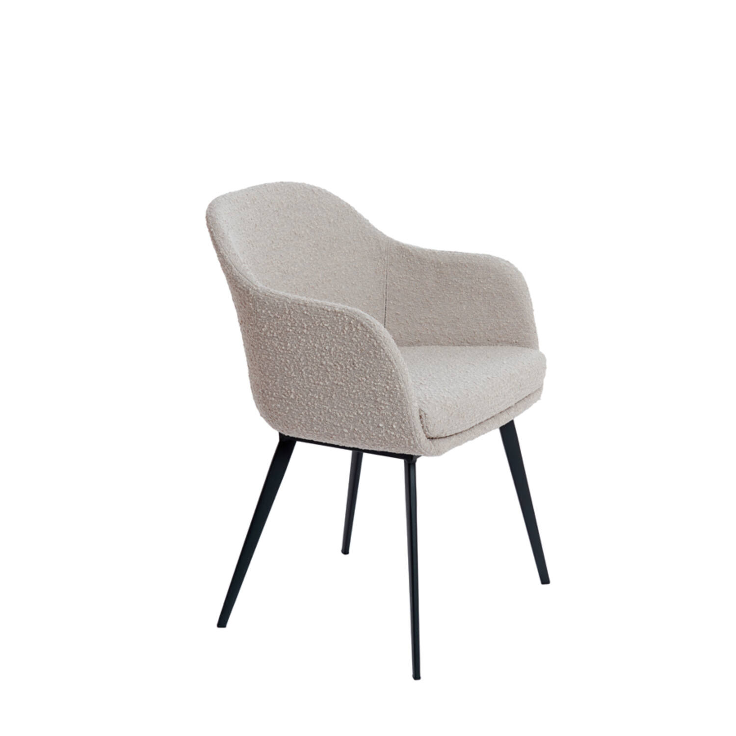 Dining chair 59x58,5x82 cm LEONE bouclé taupe-black