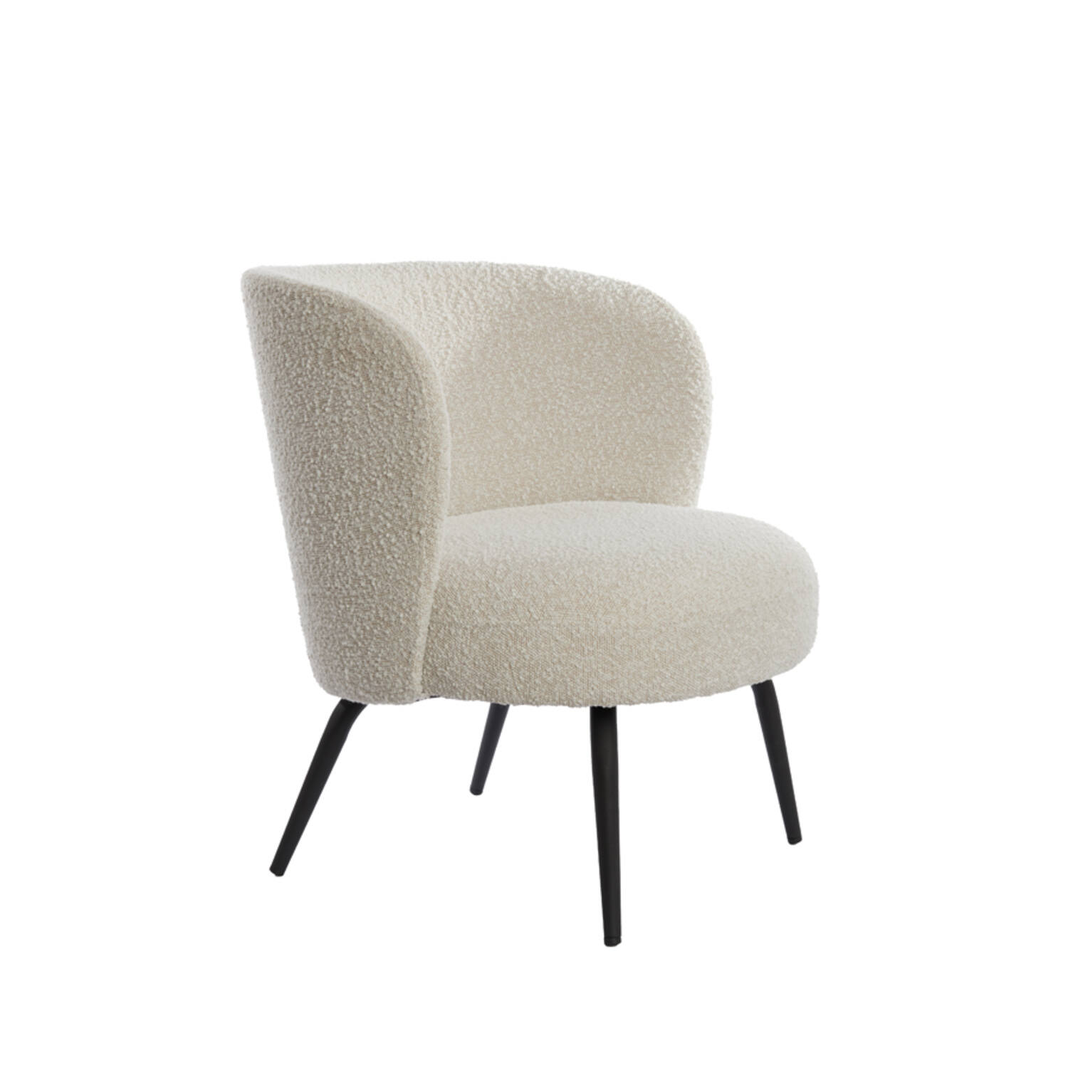 Chair 68x67x72 cm DIEYDA bouclé cream-black