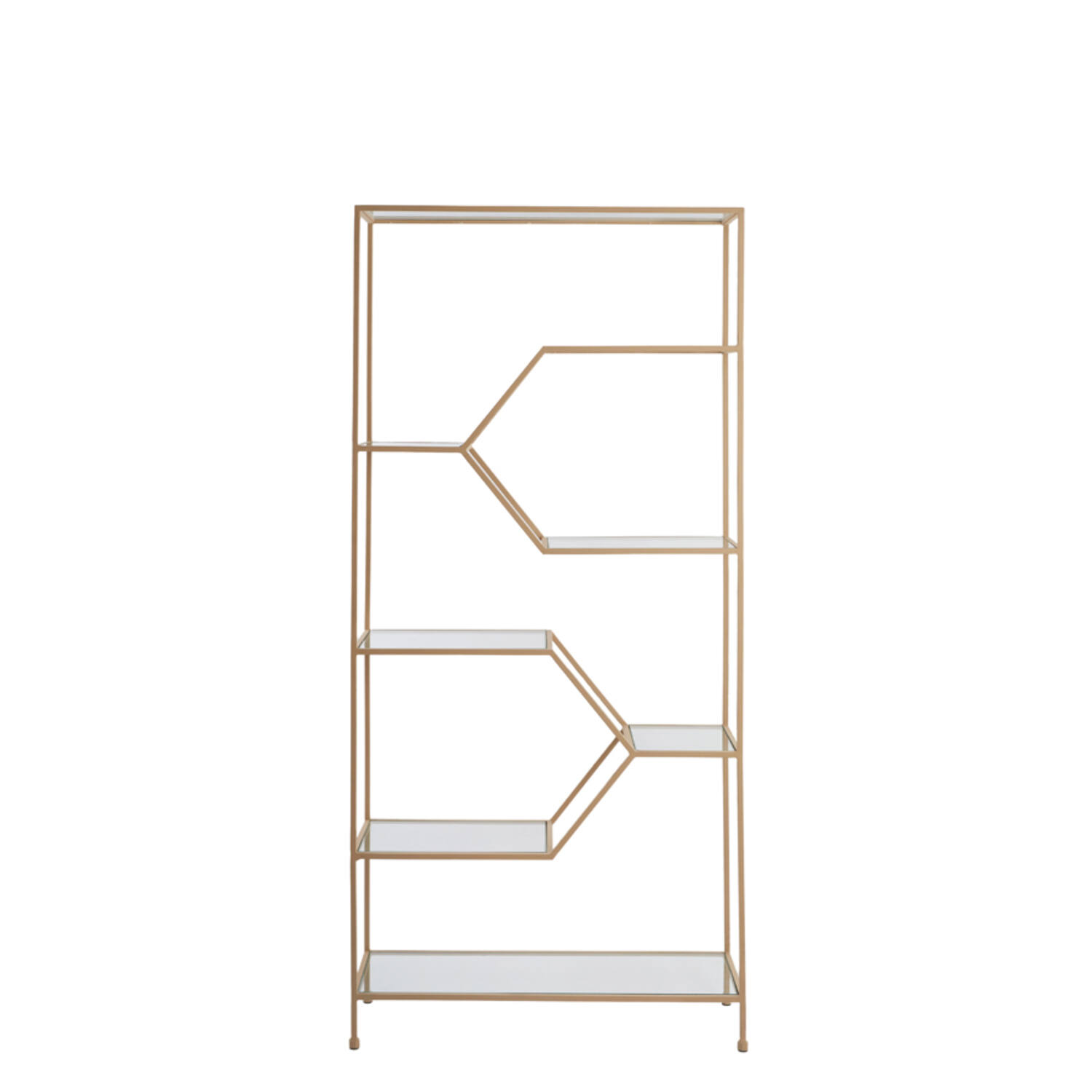 Cabinet open 100x34x214 cm AINO glass clear+matt beige