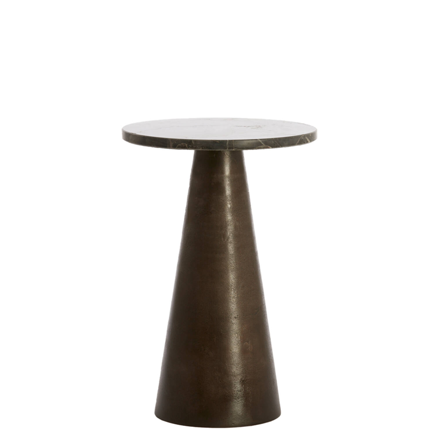 Side table Ø36x51 cm YNEZ dark brown marble+dark brown