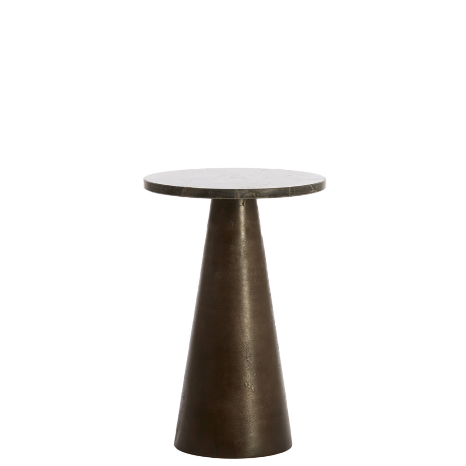 Side table Ø29x43 cm YNEZ dark brown marble+dark brown