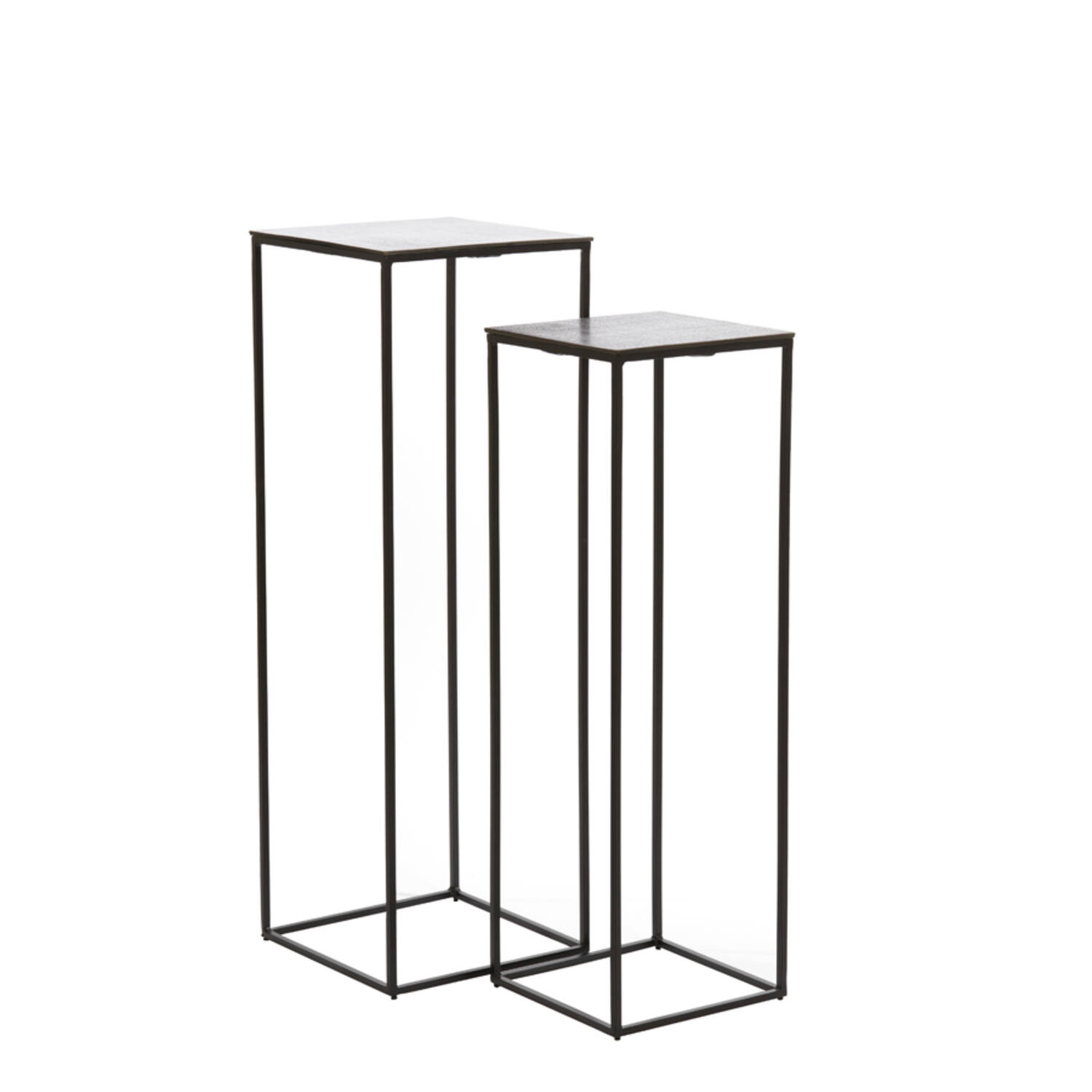 Pillar S/2 25x25x80+30x30x90,5 cm QUIN black nickel+black