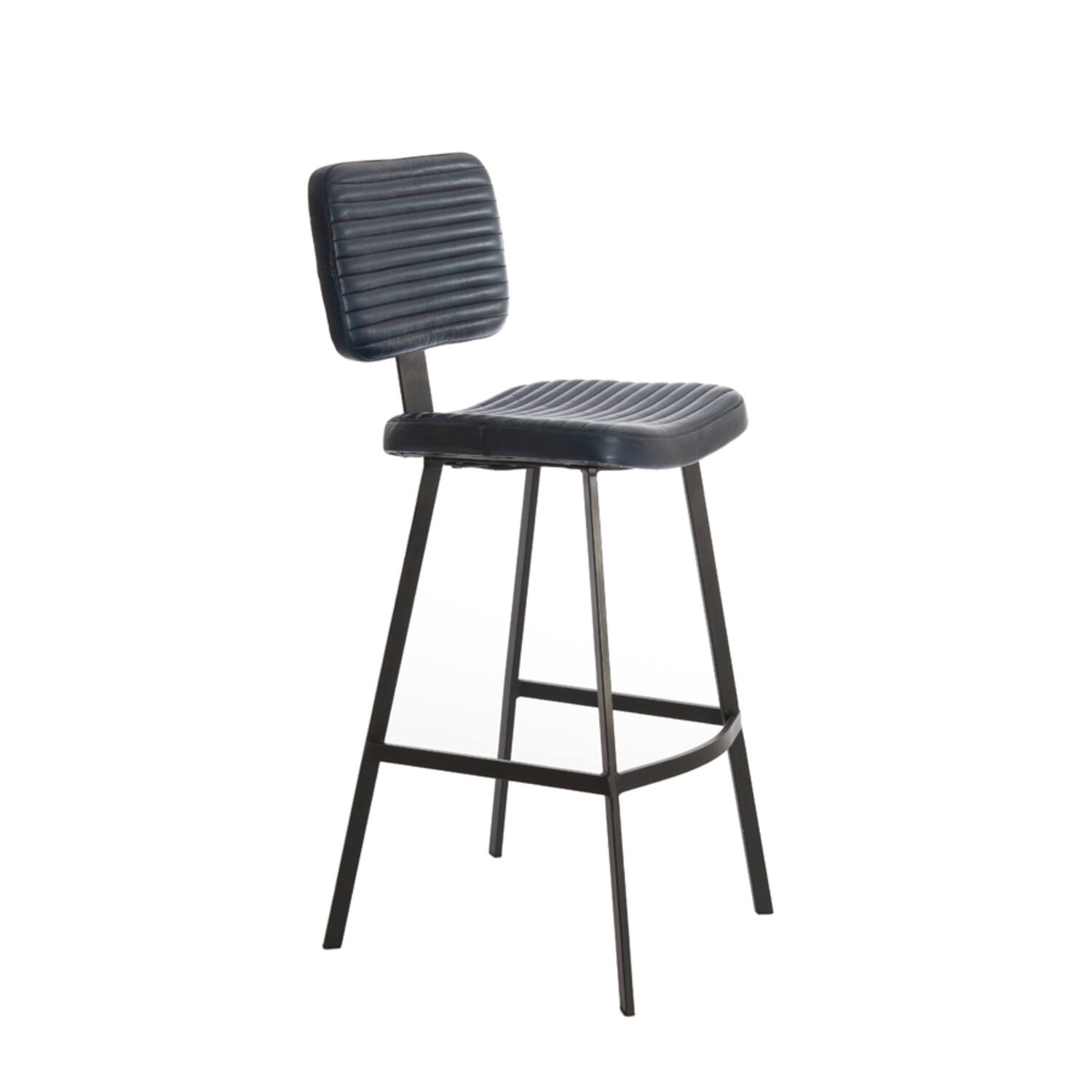 Bar chair 50x45x103 cm MASANA leather blue+black
