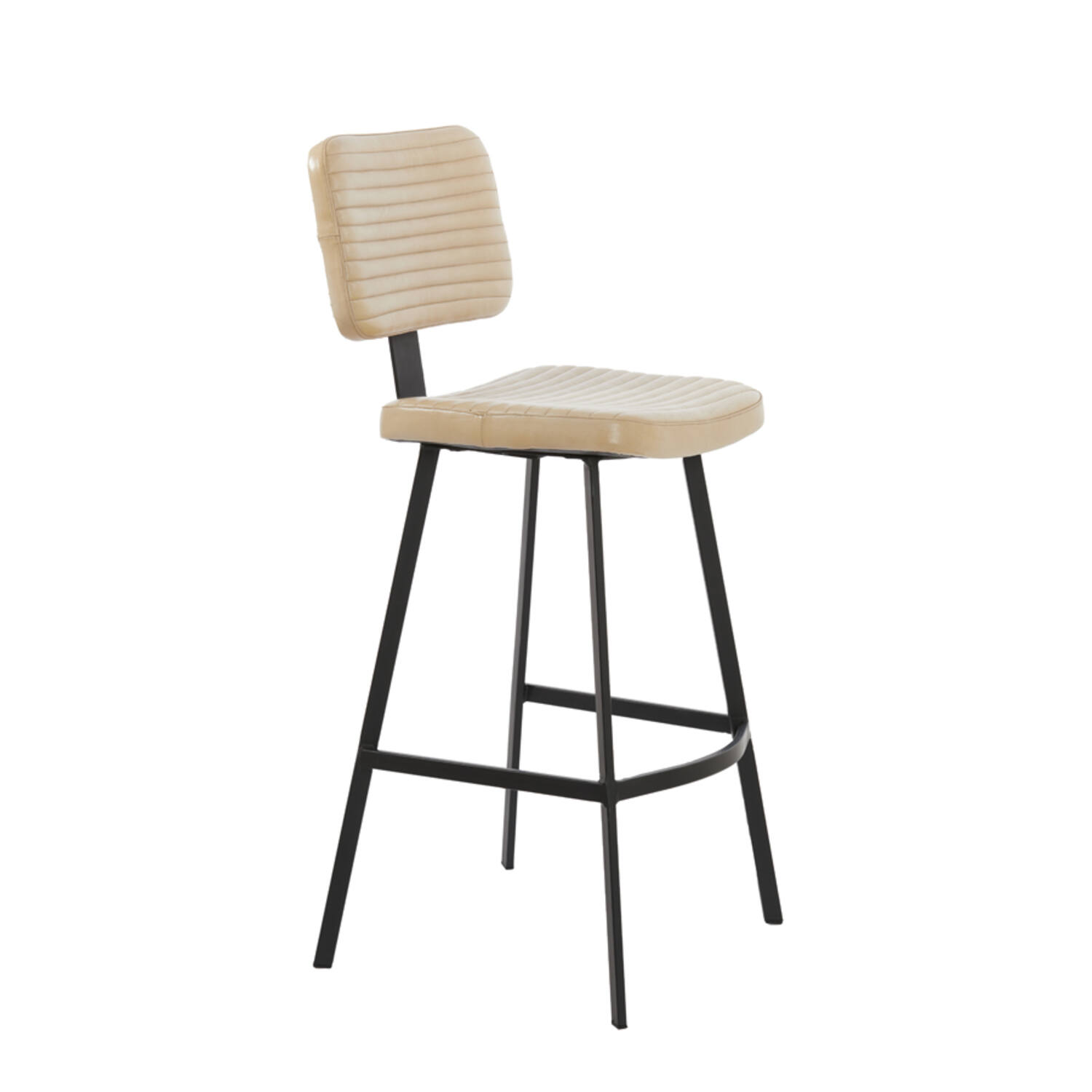 Bar chair 50x45x103 cm MASANA leather sand+black
