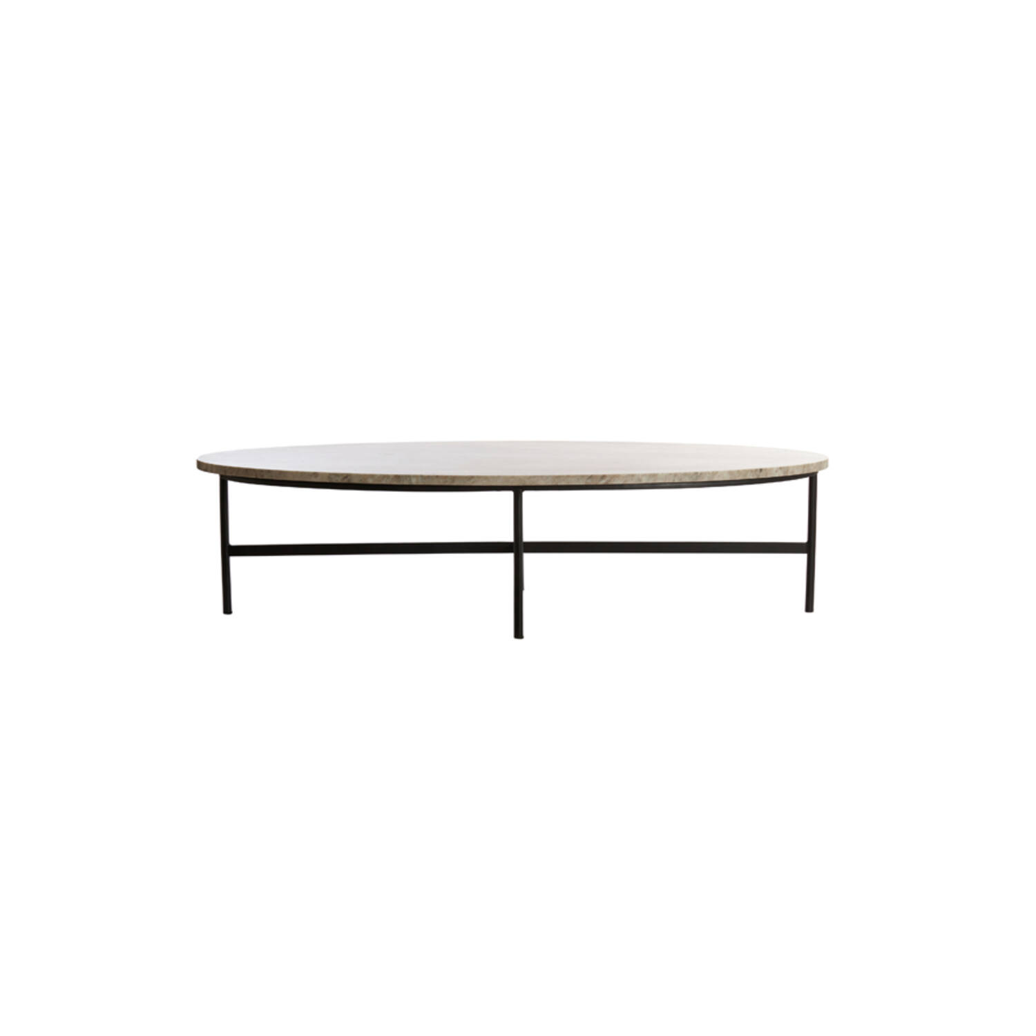 Coffee table 140x65x35 cm LOES marble brown-black