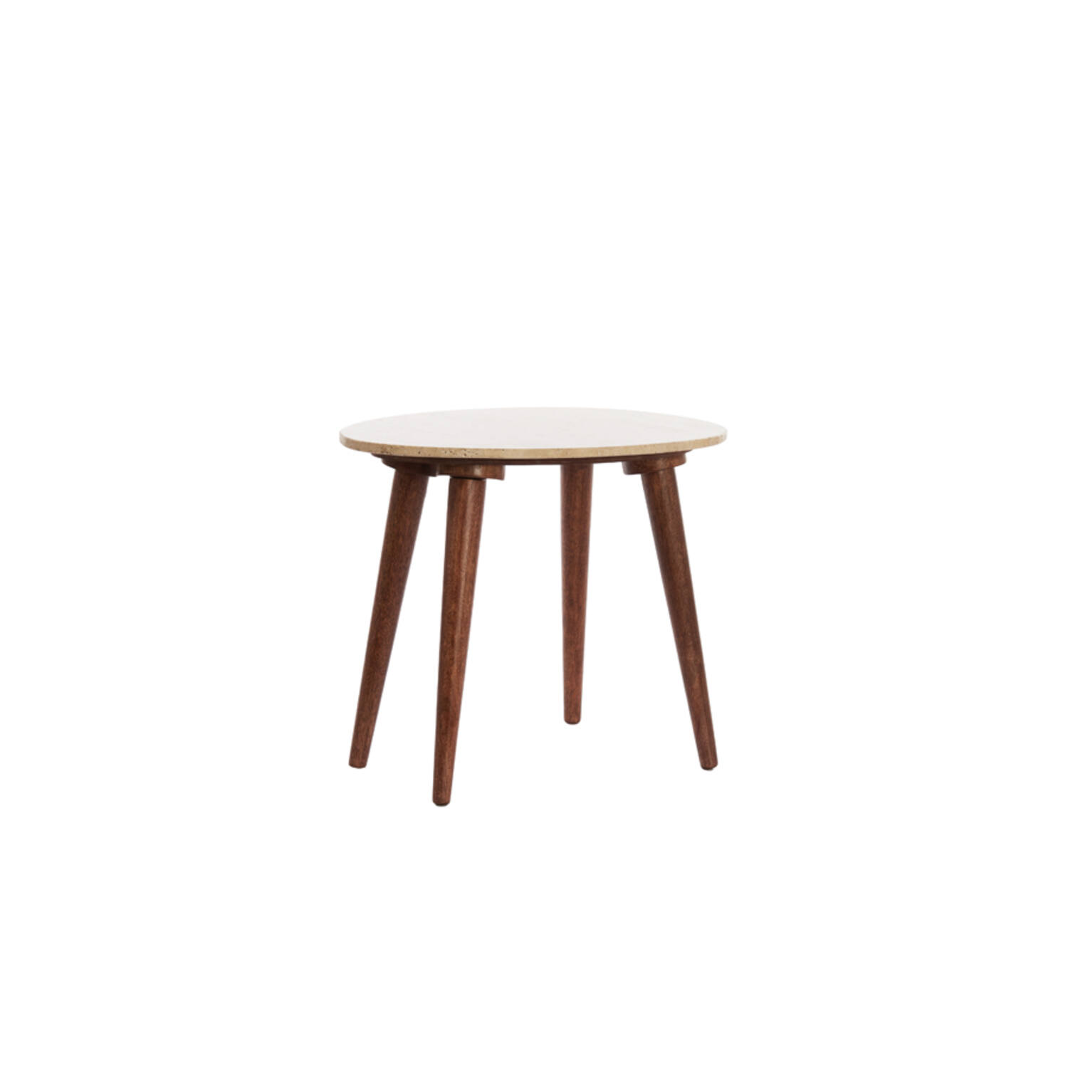 Coffee table 51x40x39 cm ROMANO travertine sand+wood brown