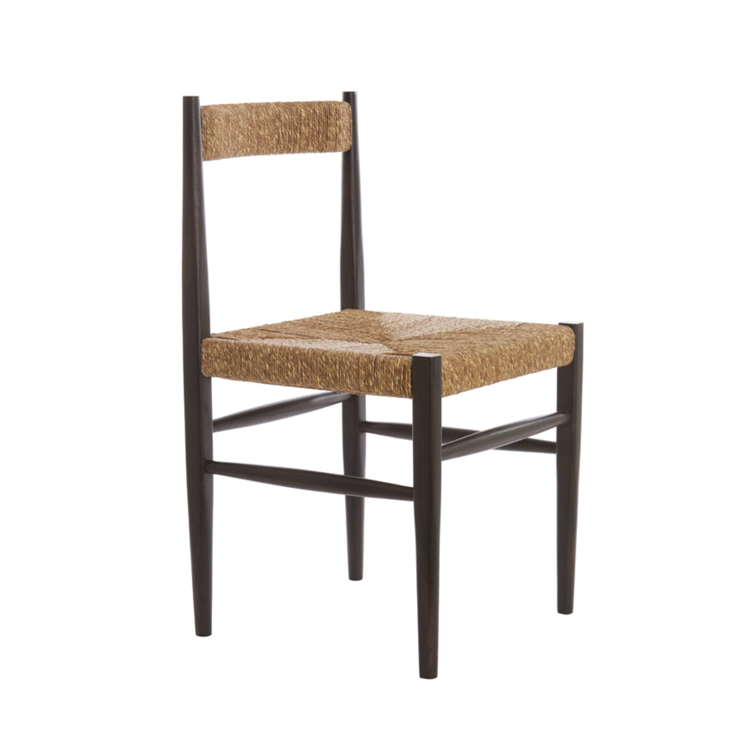 Chair 48x44,5x82 cm DINA wood dark brown+seagrass