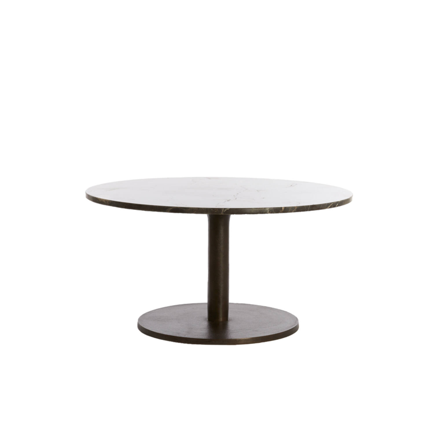 Coffee table Ø76x36 cm PAZO dark brown marble+dark brown