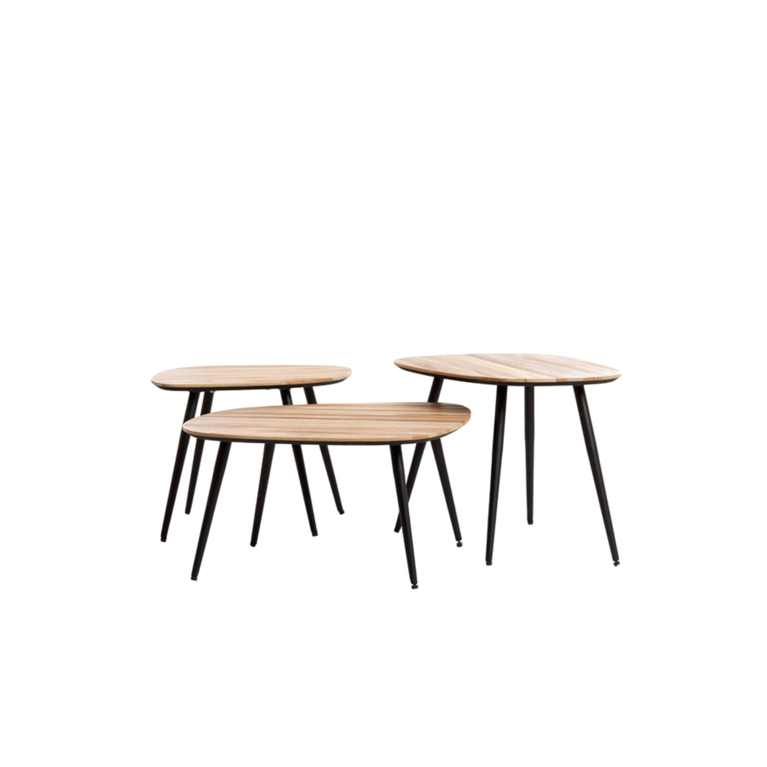 Coffee table S/3 max 62x42x38 cm VIEJO wood natural