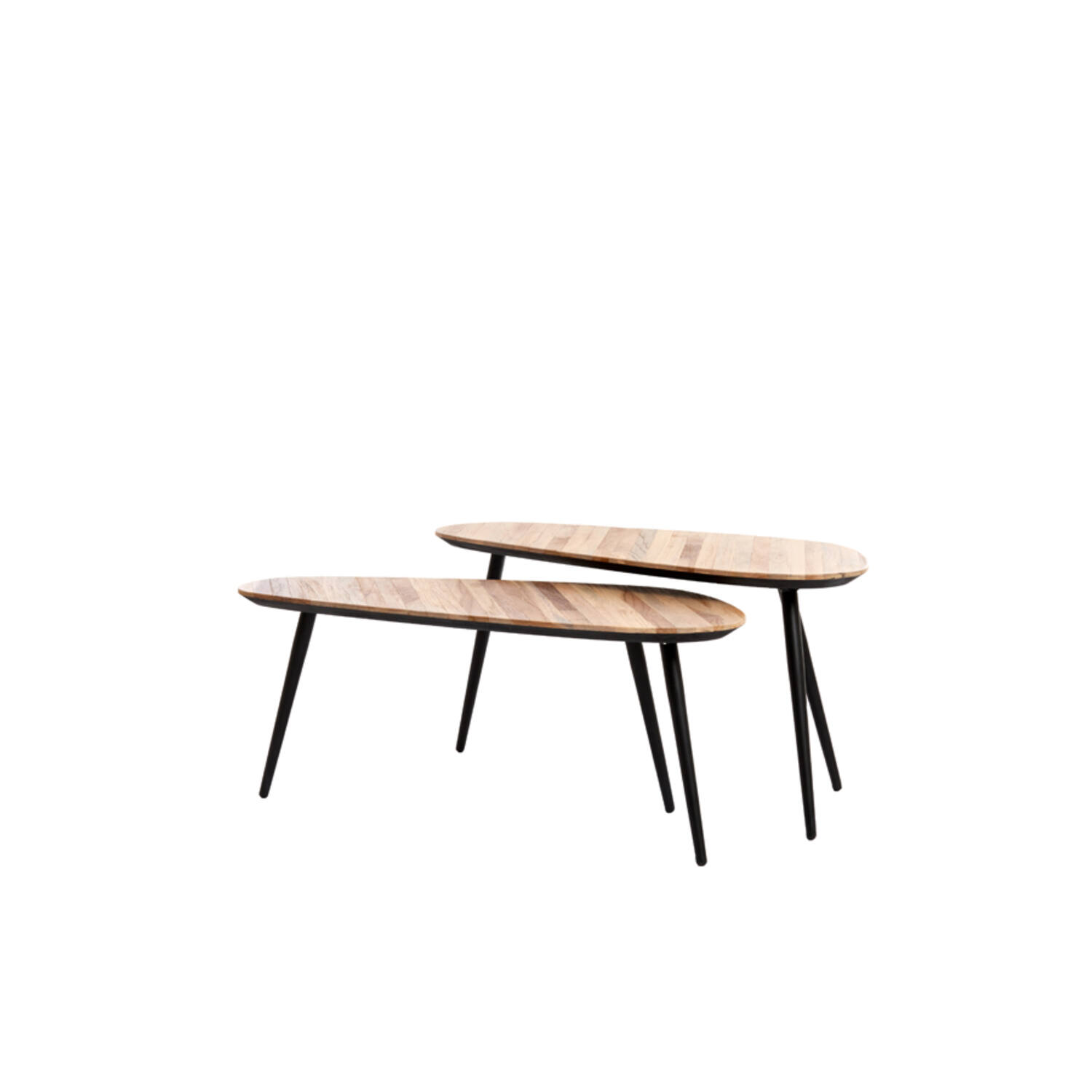 Coffee table S/2 84x39x34+84x39x39 cm VIEJO wood natural