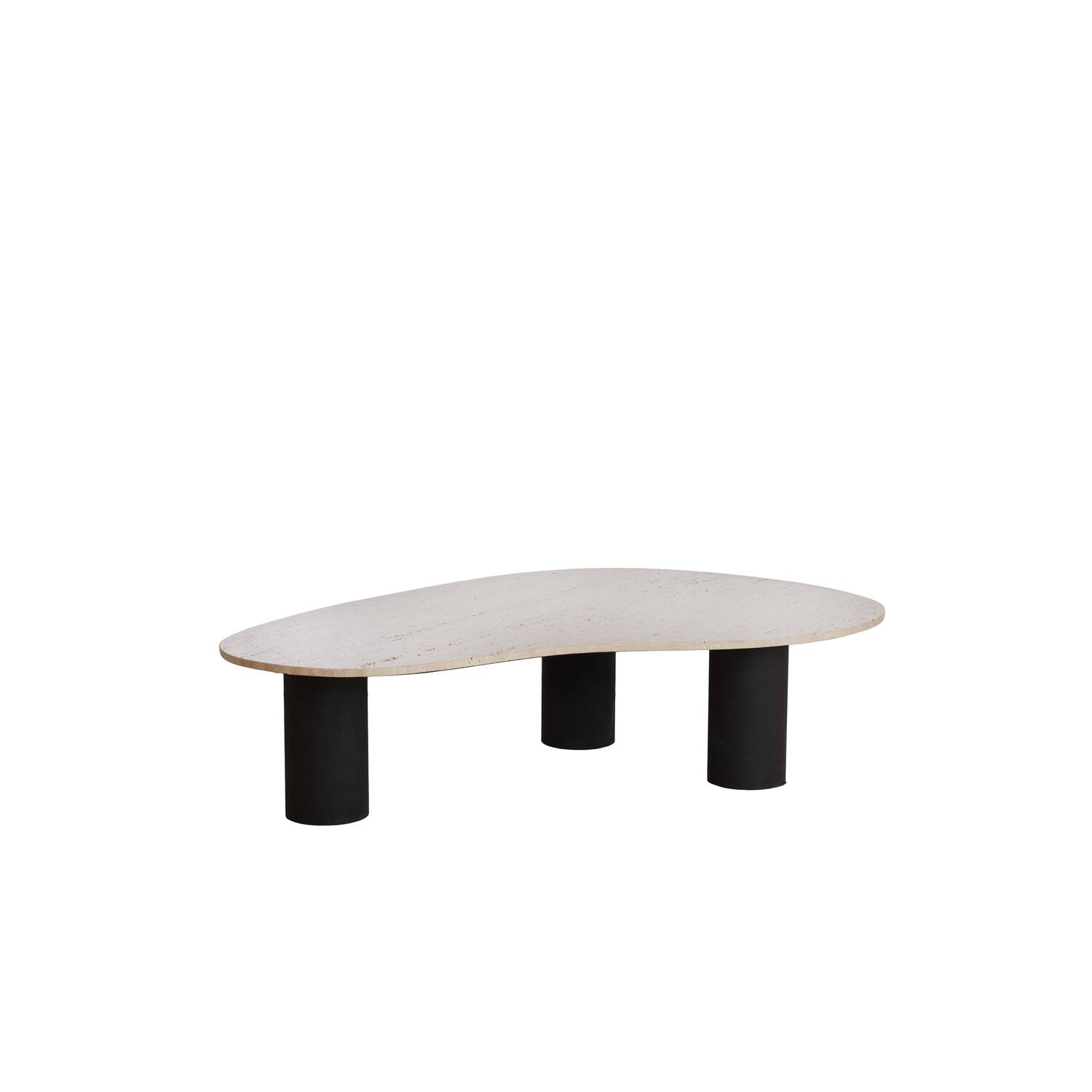 Coffee table 130x80x30 cm LASICA travertine sand+black