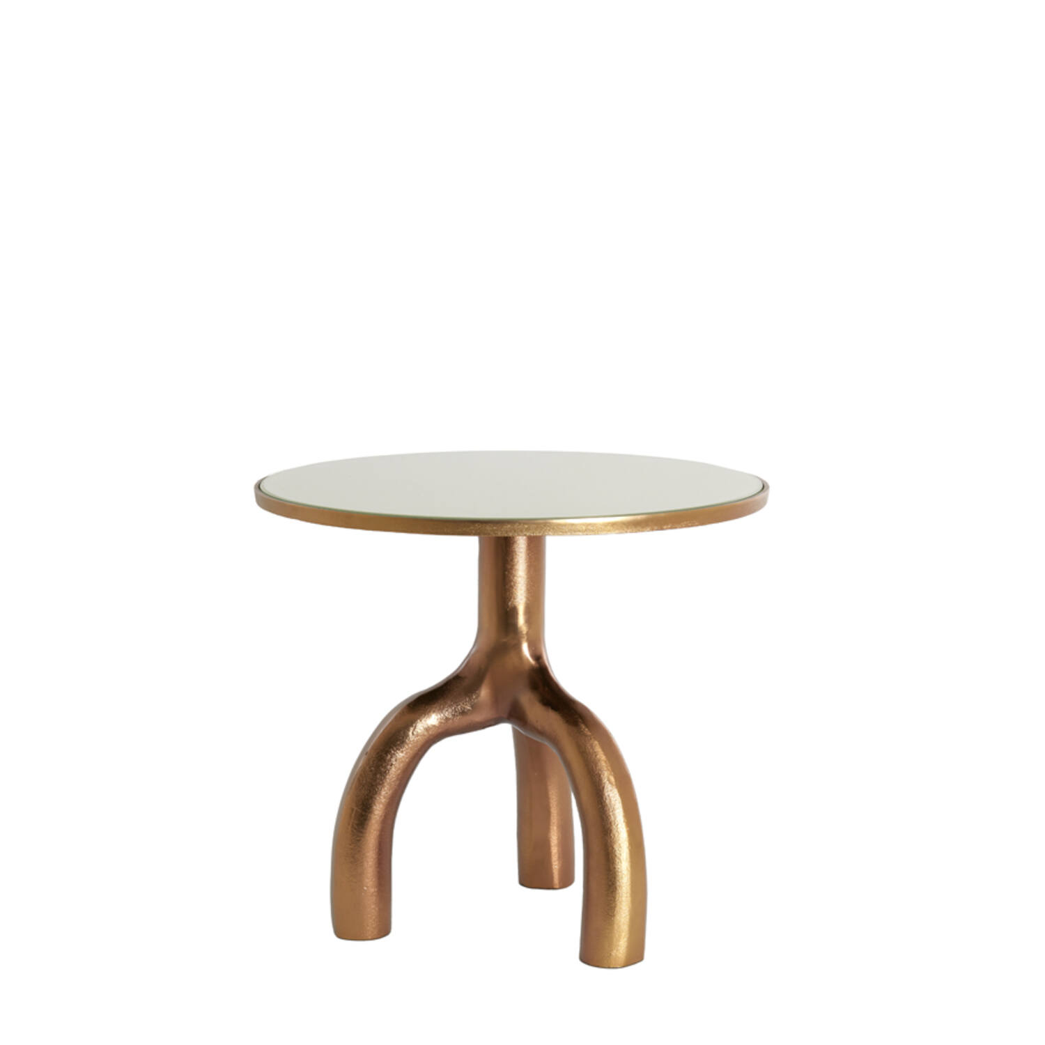 Side table Ø50,5x45,5 cm MELLO shiny brw bronze+glass taupe