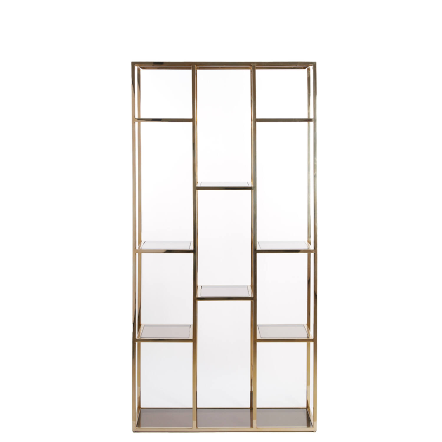 Cabinet open 100x36x200 cm LUSAKA glass brown-light gold