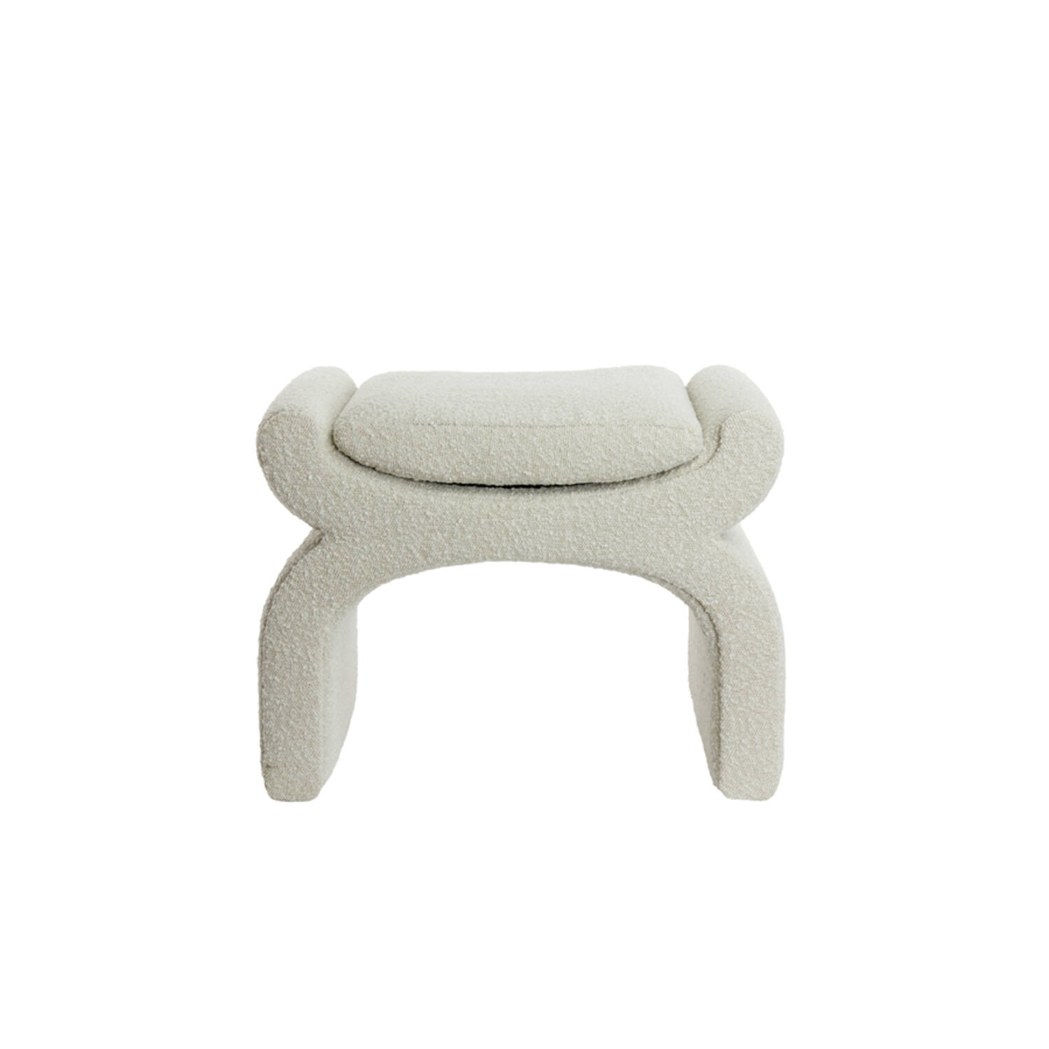 Pouf 60x46x46 cm NAFYA bouclé light beige