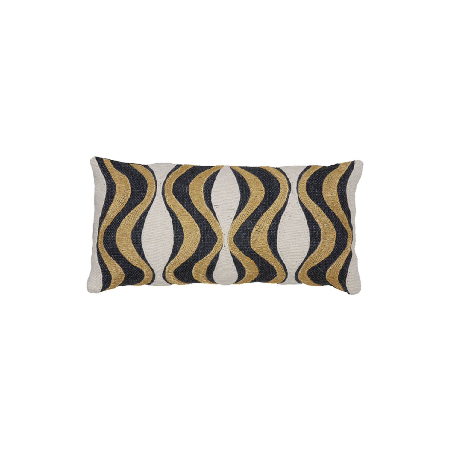 Cushion 60x30 cm CETONA anthracite+gold+sand