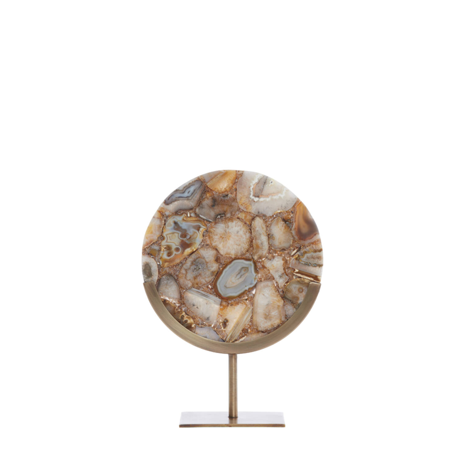 Ornament on base 25x10x35 cm GOUYA yellow agate+antiq bronz