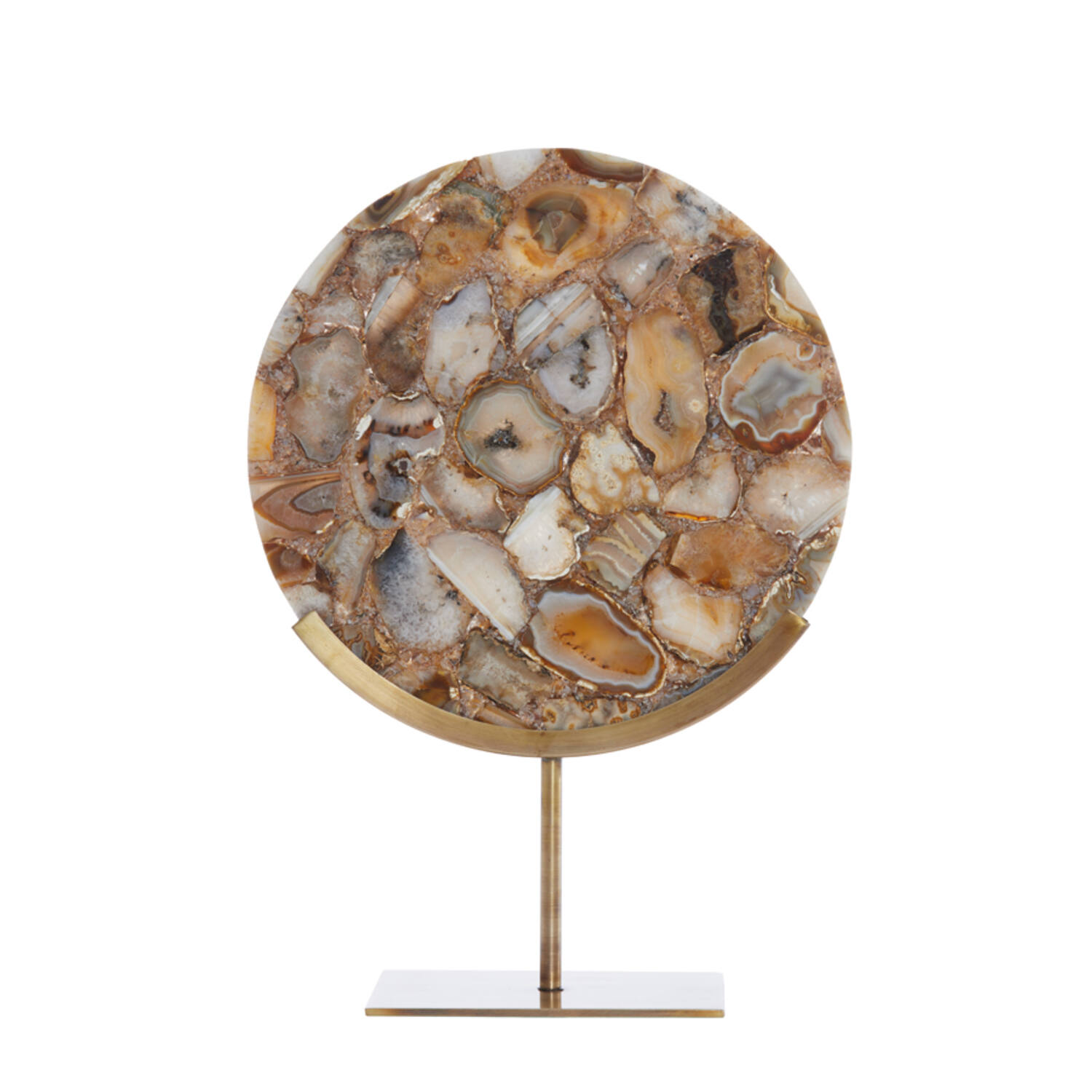 Ornament on base 35x12x50 cm GOUYA yellow agate+antiq bronz