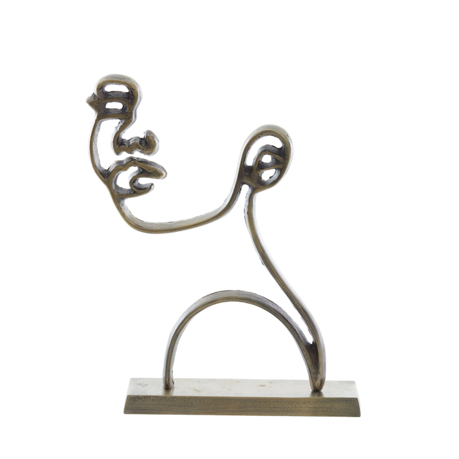 Ornament on base 33x8x48 cm FACE antique bronze
