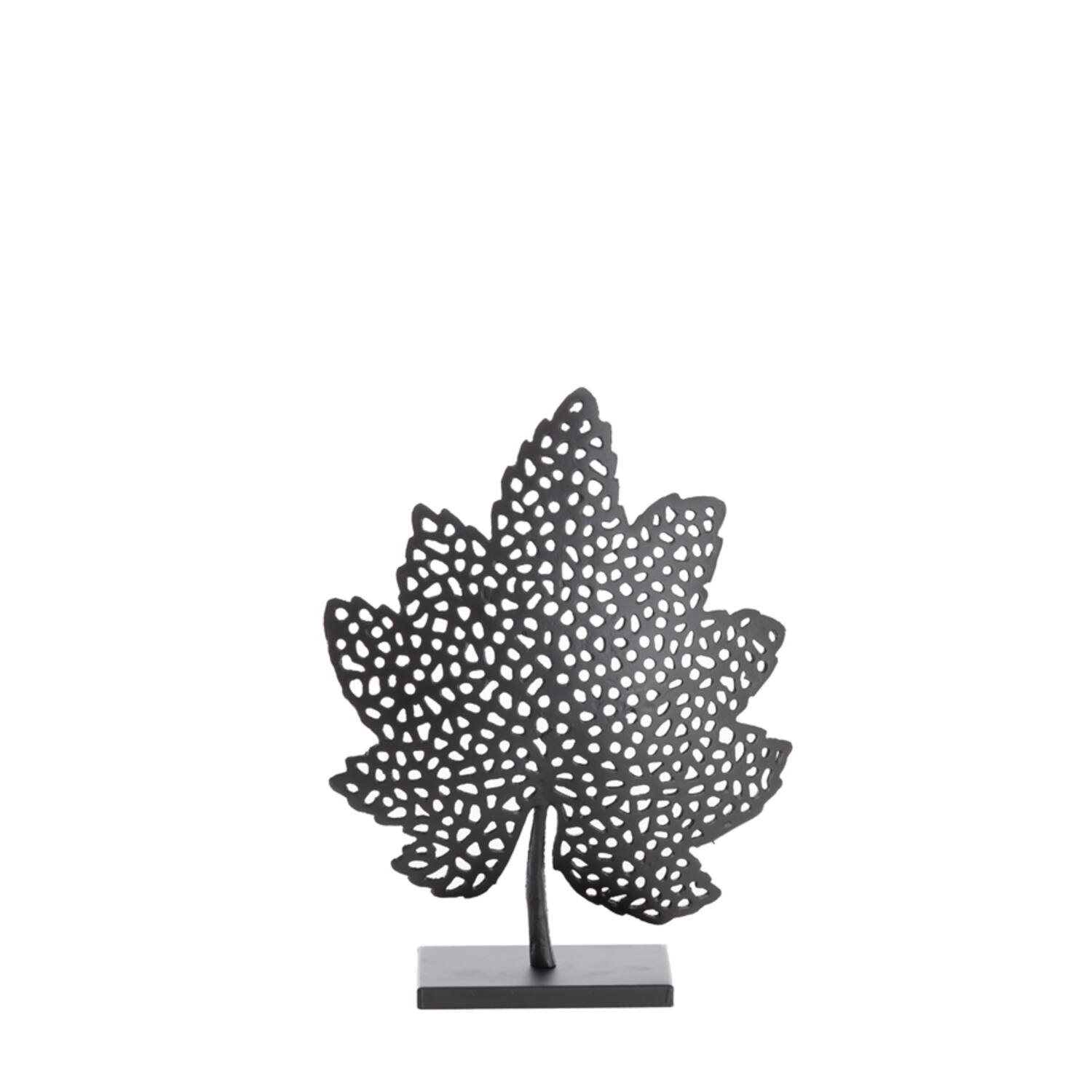 Ornament on base 28x8x35 cm LEAF matt black