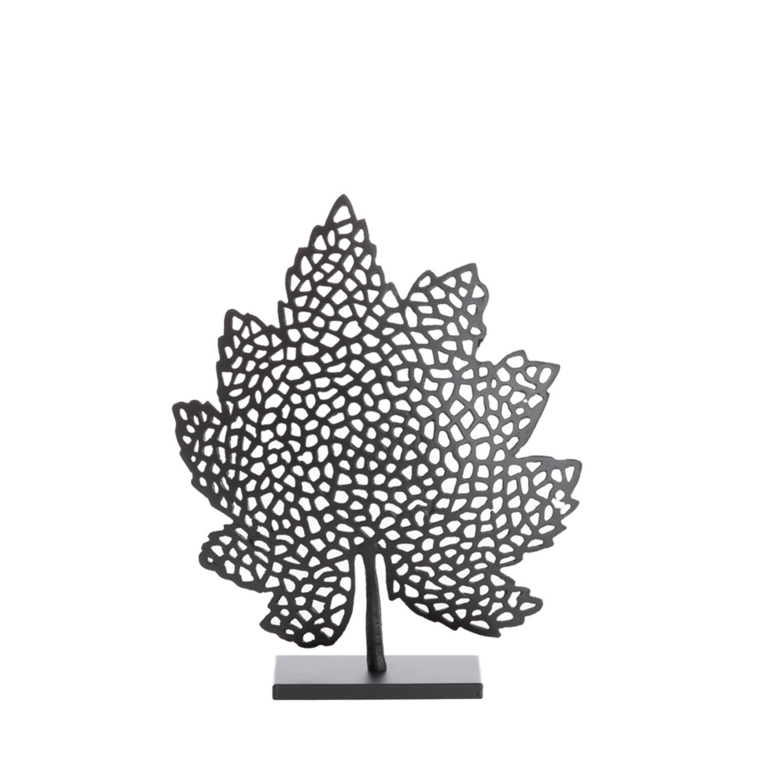 Ornament on base 36x10x41 cm LEAF matt black