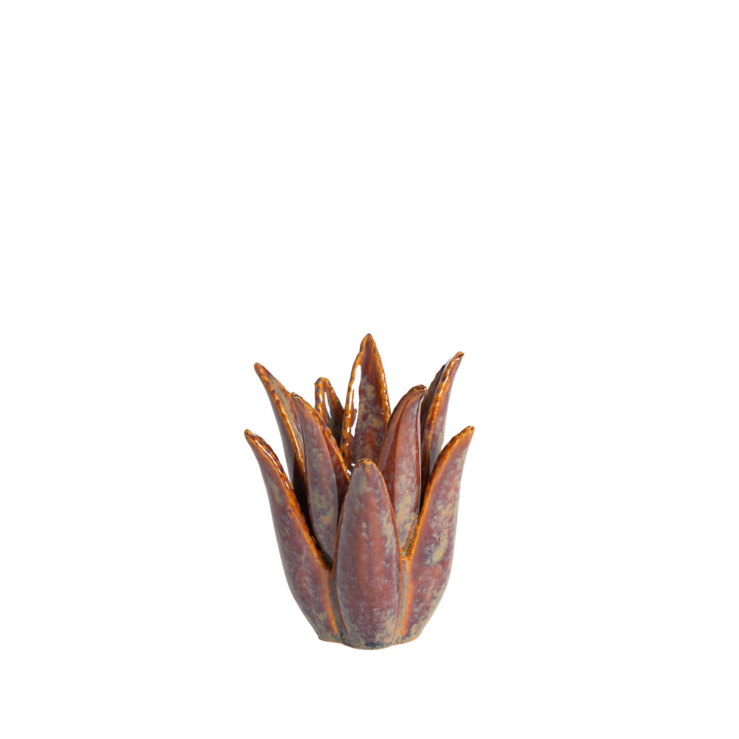 Tealight Ø13x15 cm CACTUS ceramics brown-grey