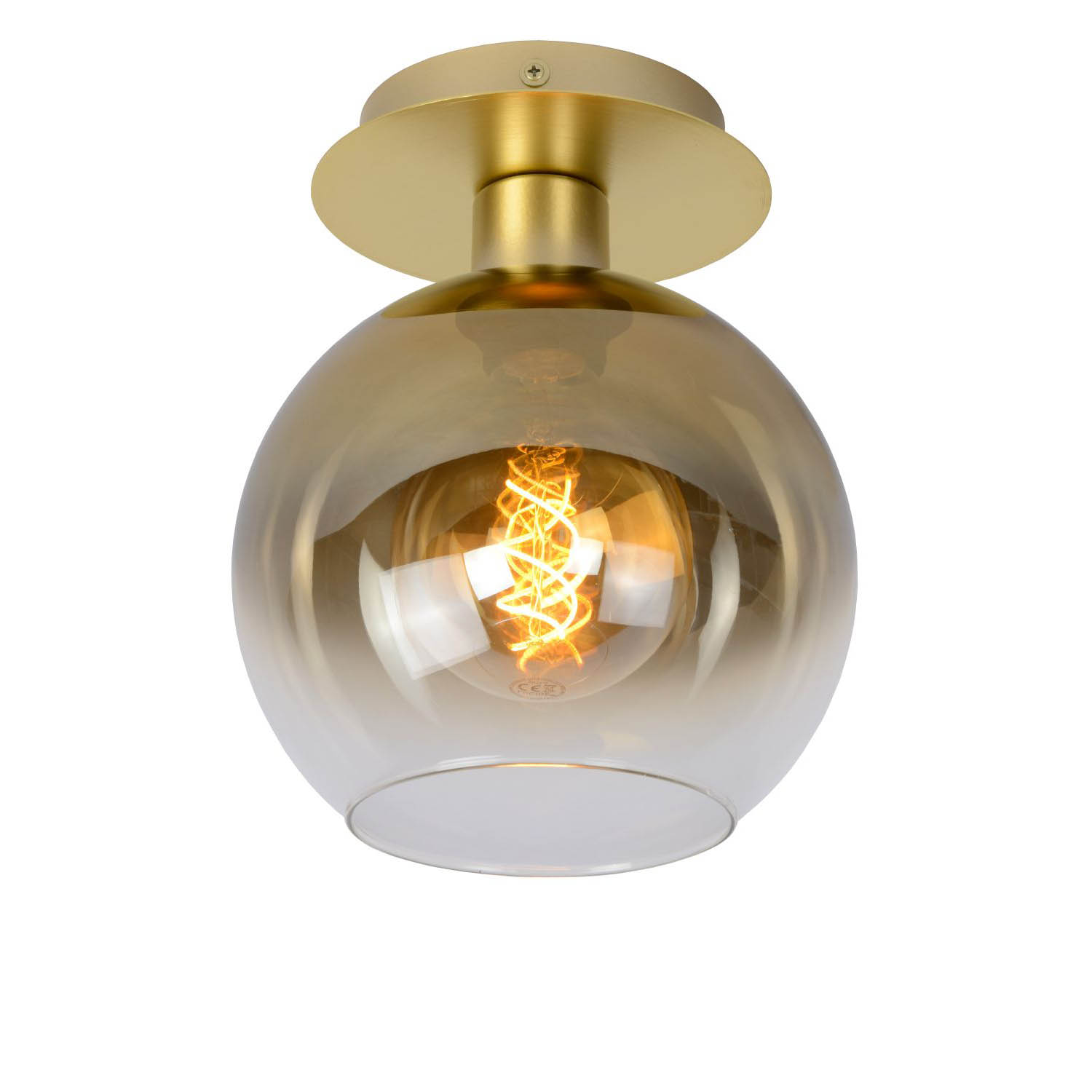 Lucide MARIUS - Flush ceiling light - 1xE27 - Matt Gold / Brass