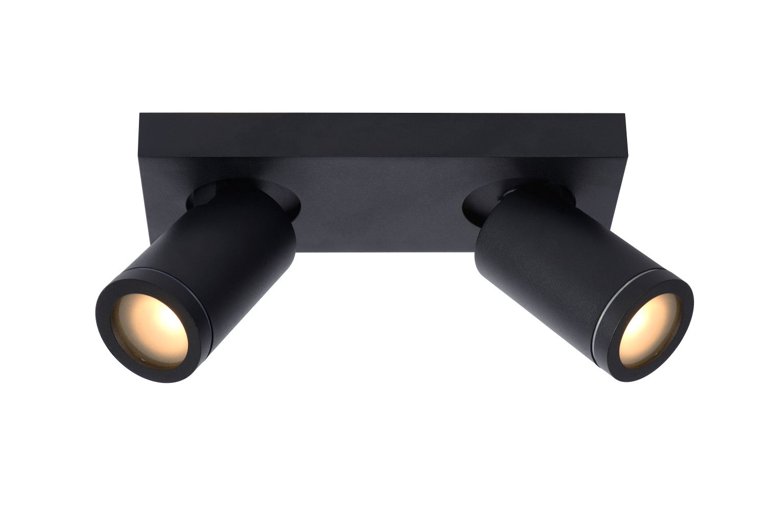 Bathroom Spot lamp Lucide TAYLOR, dimmable, 2xGU10 5W 2200K/3000K, IP44, black