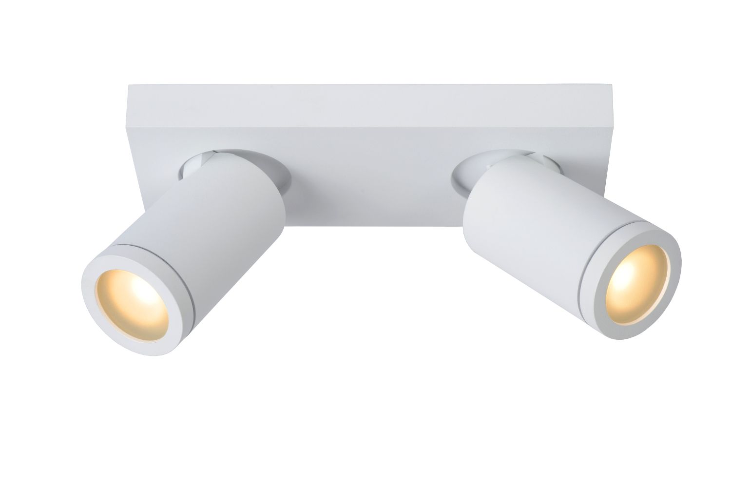 Bathroom Spot lamp Lucide TAYLOR, dimmable, 2xGU10 5W 2200K/3000K, IP44, white