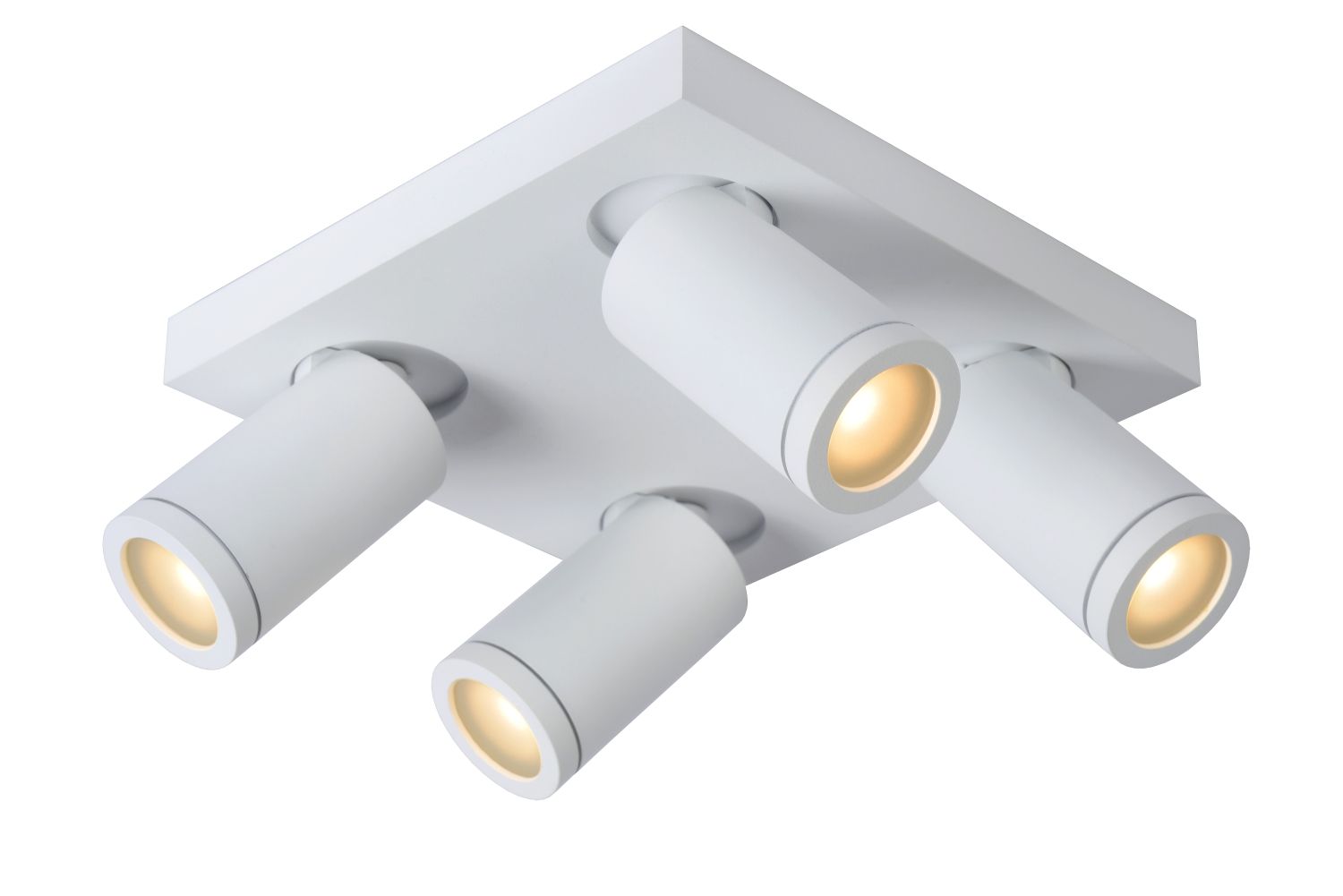 Bathroom Spot lamp Lucide TAYLOR, dimmable, 4xGU10 5W 2200K/3000K, IP44, white