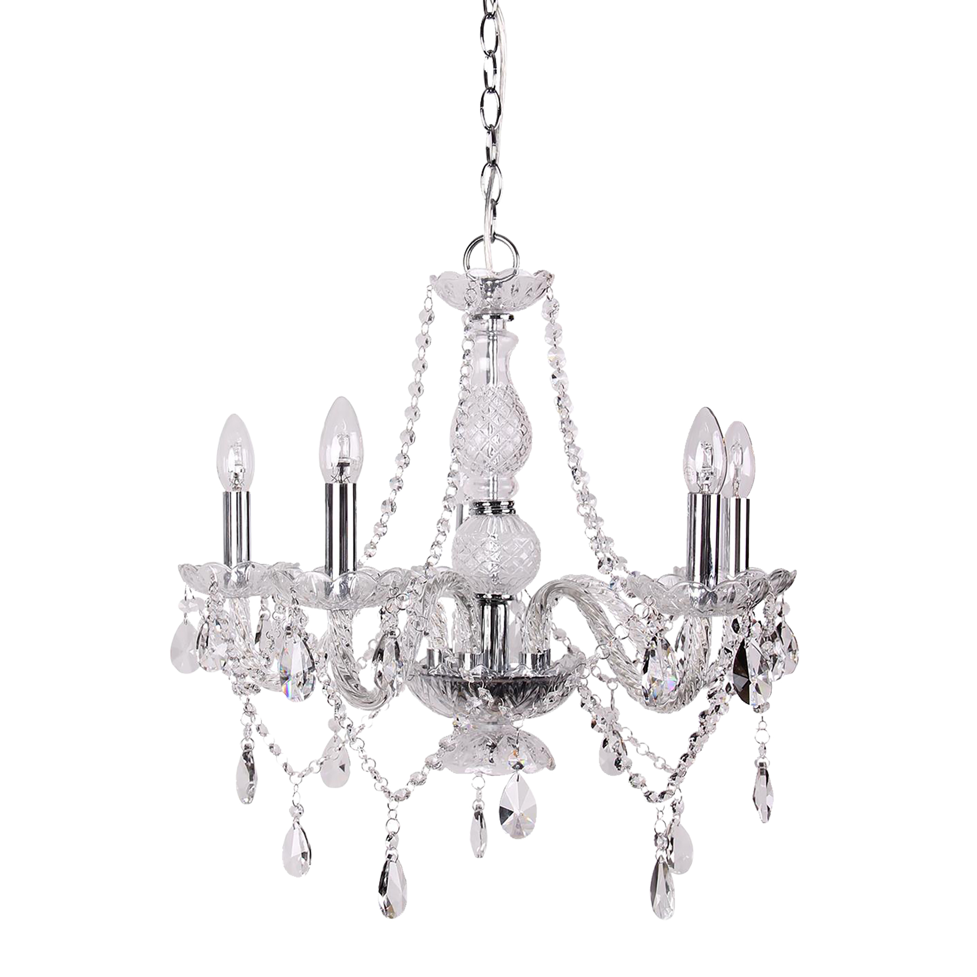 Chandelier FocusLight MARISSA Ø45cm, 5xE14, clear