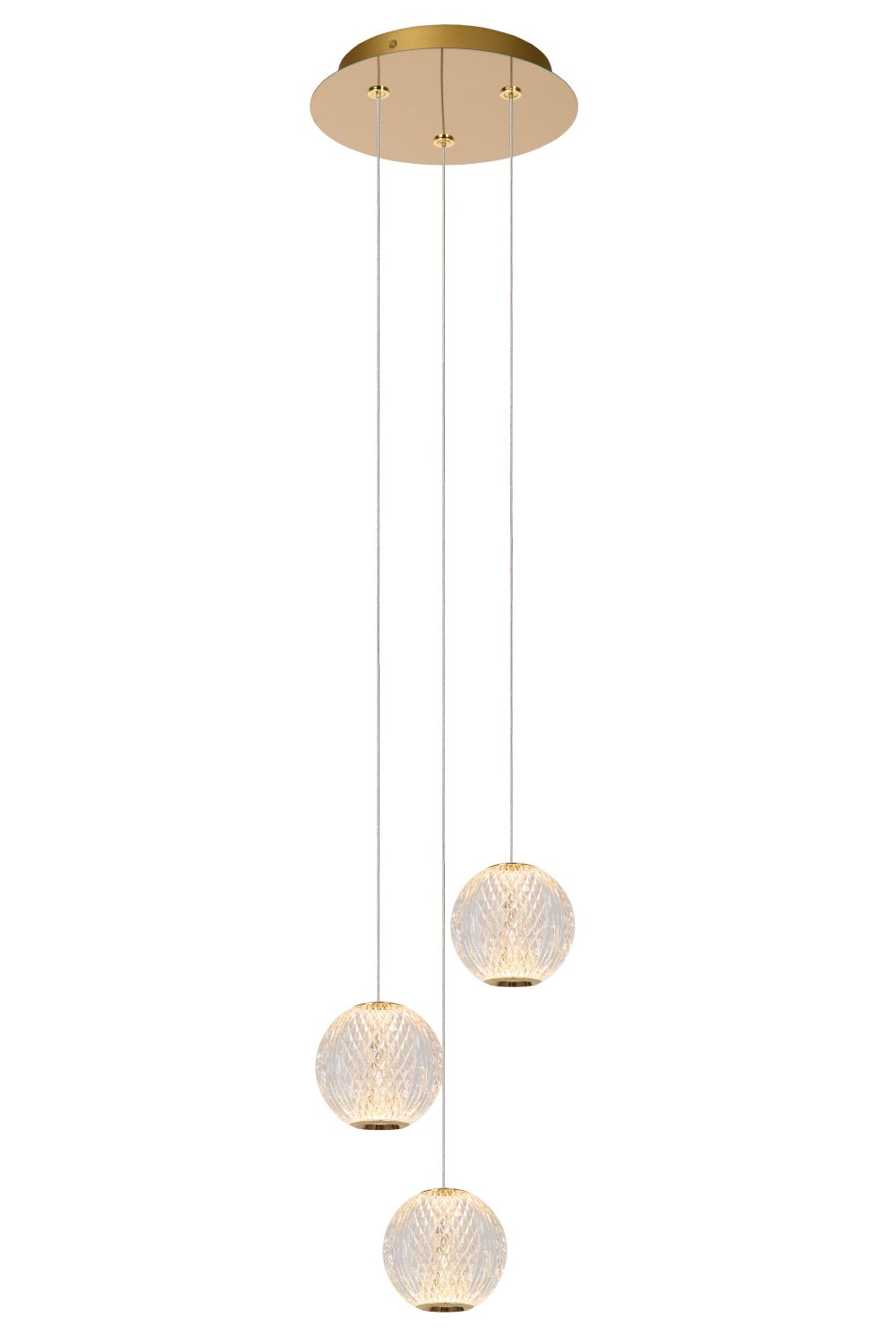 Pendant lamp Lucide CINTRA Ø25cm, 3xLED 4,7W 2700K, clear