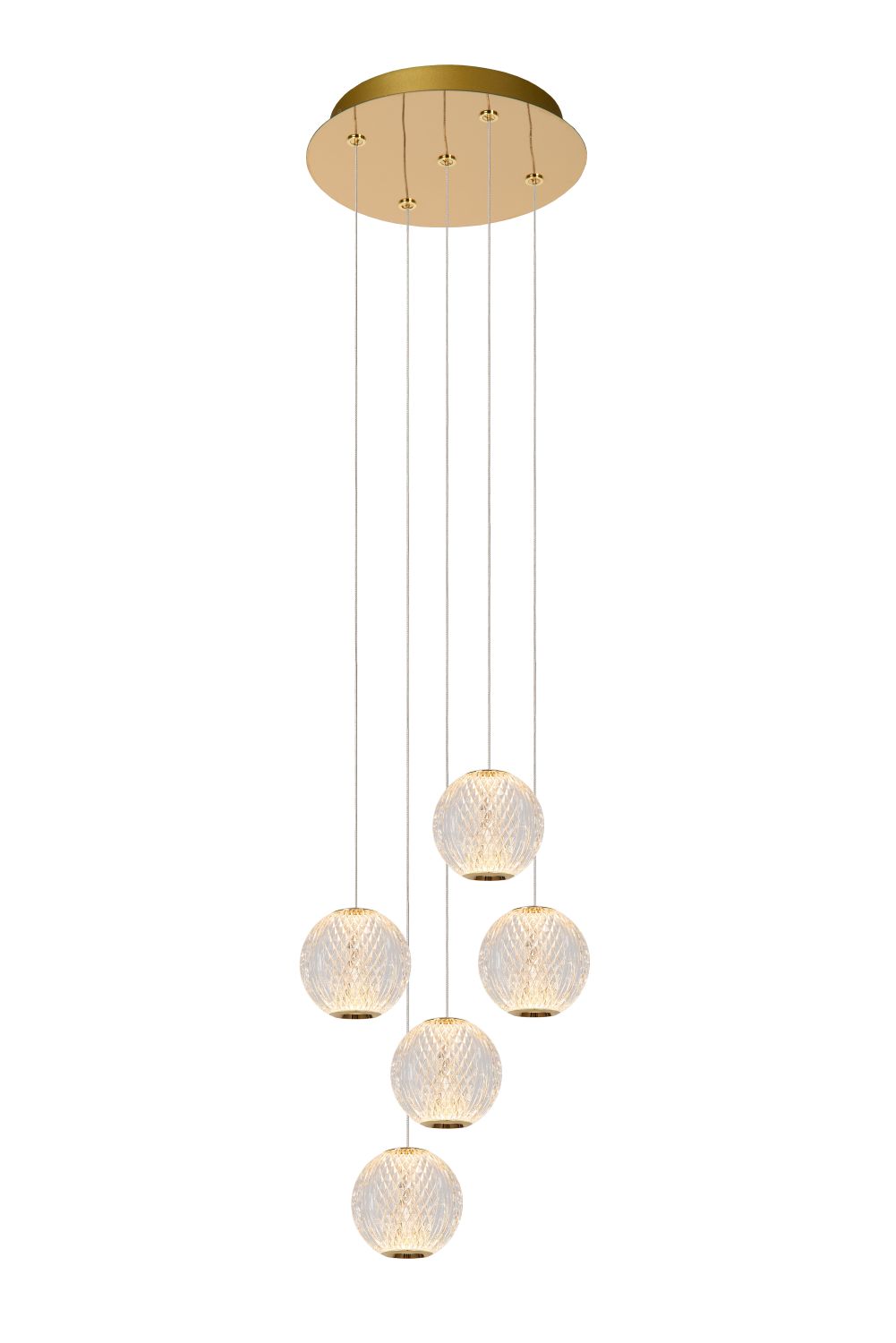 Pendant lamp Lucide CINTRA Ø32cm, 5xLED 4,7W 2700K, clear