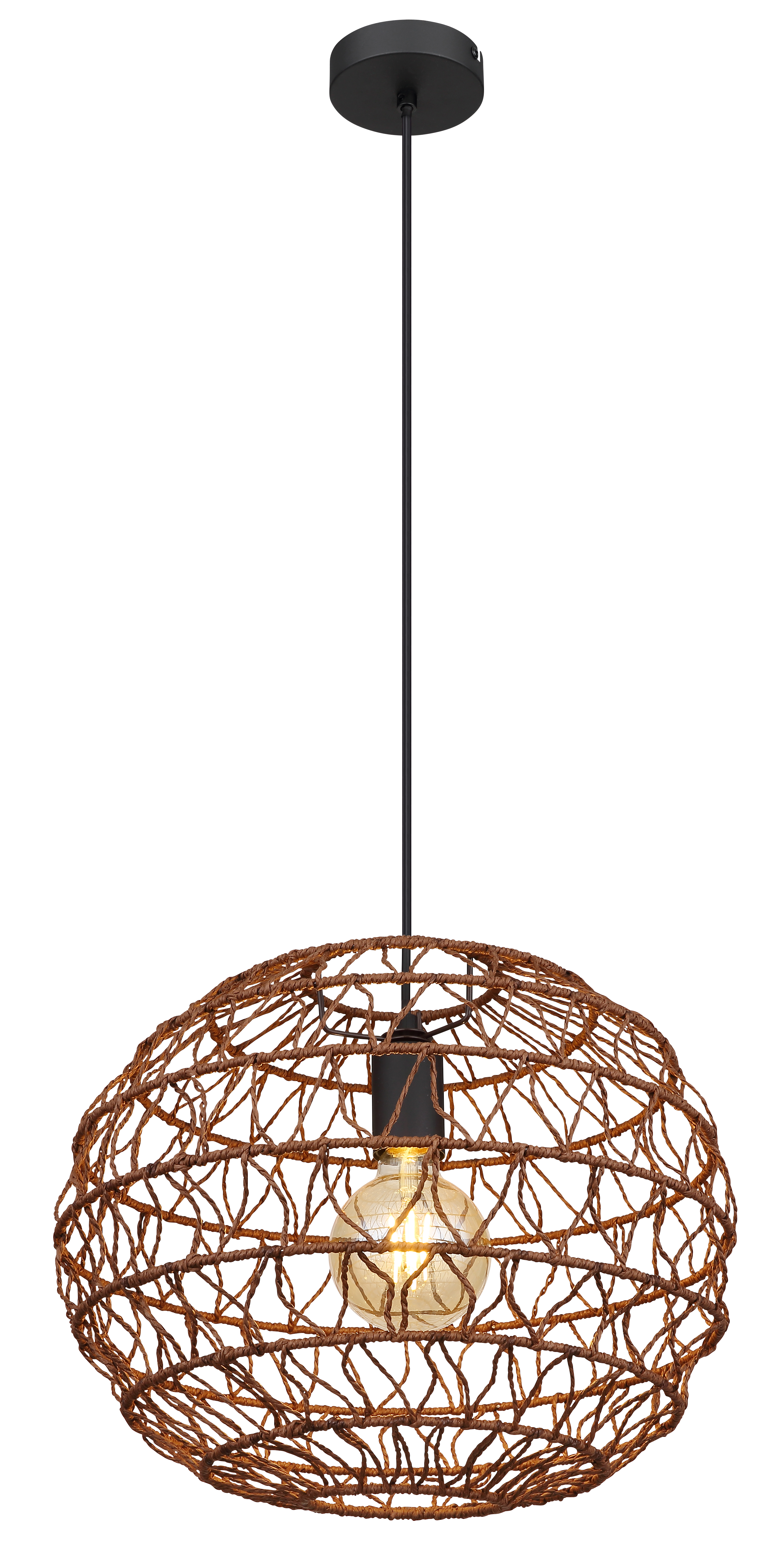 Pendant lamp Globo SENNI 39cm, 1xE27, brown