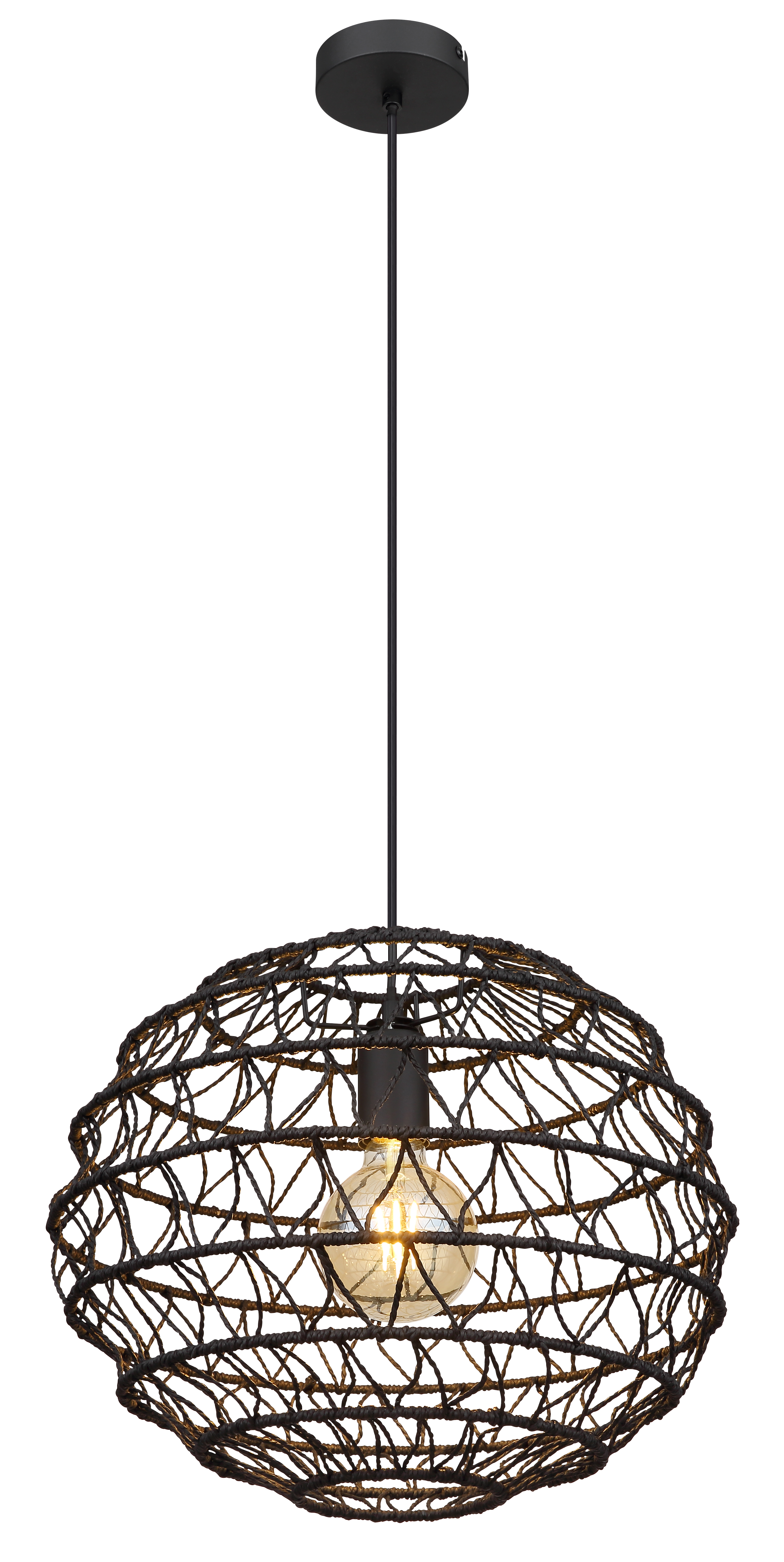 Pendant lamp Globo SENNI 39cm, 1xE27, black