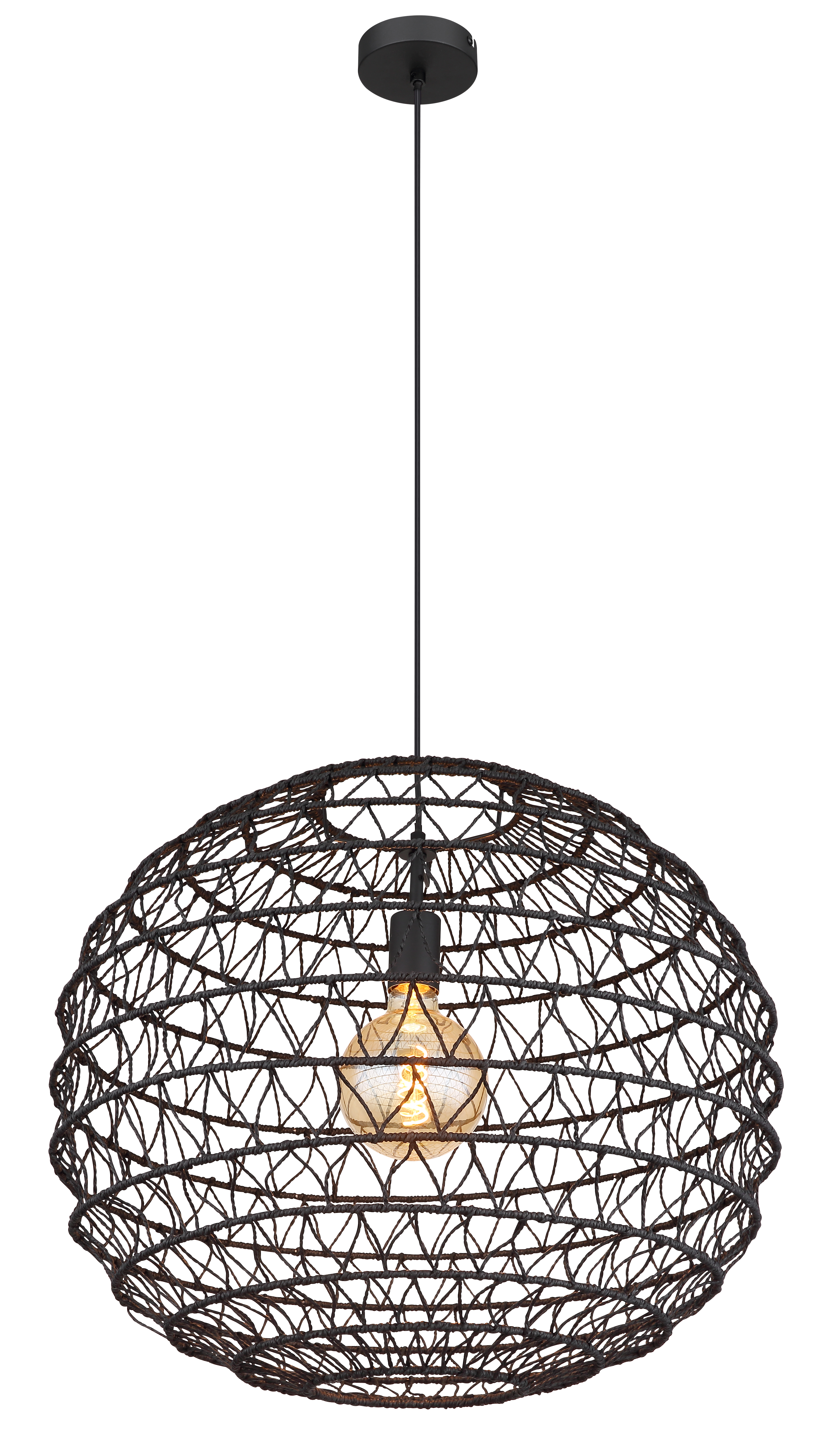 Pendant lamp Globo SENNI 59cm, 1xE27, black