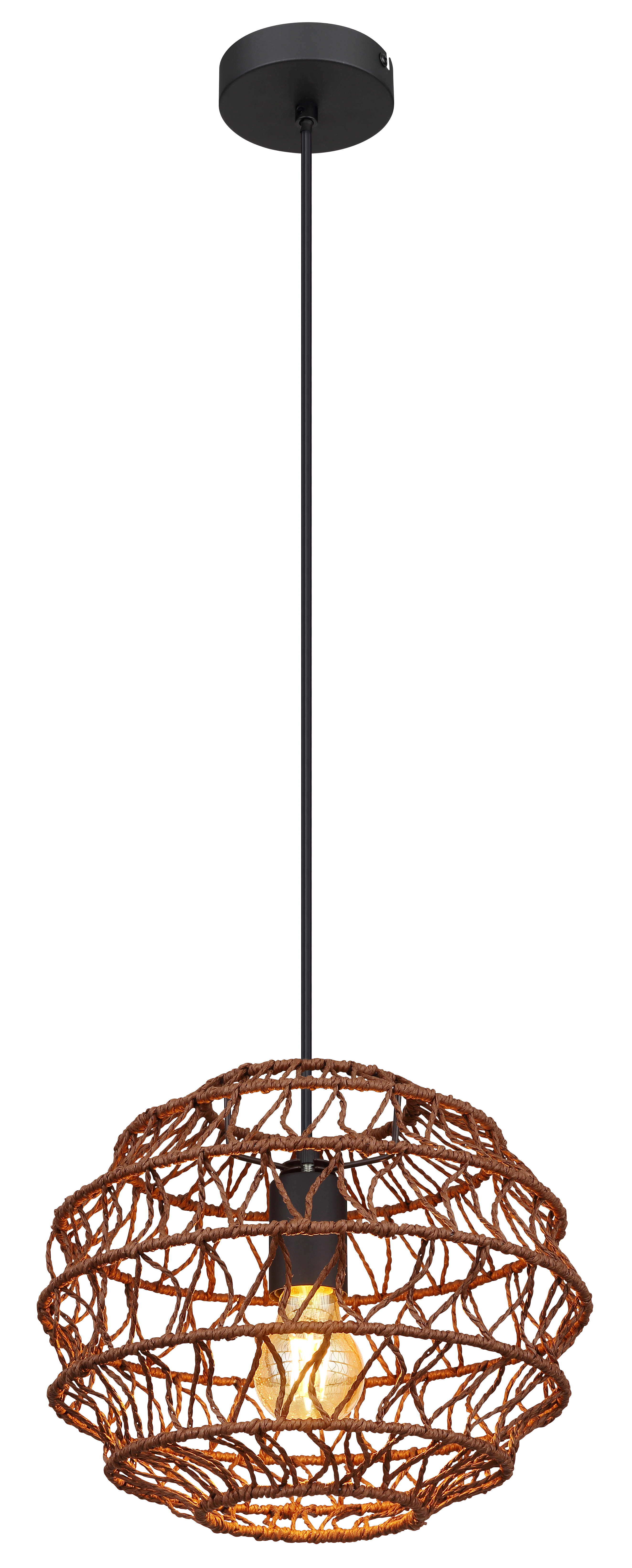 Pendant lamp Globo SENNI 29cm, 1xE27, brown