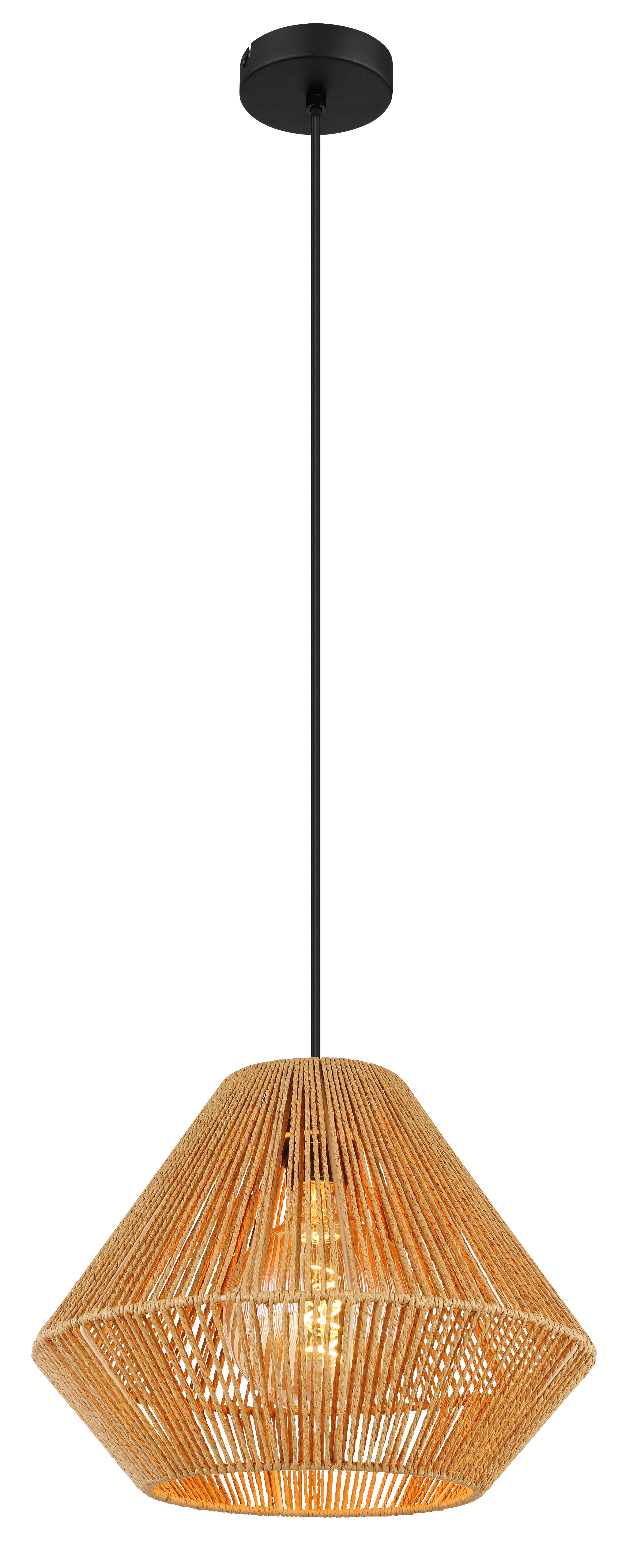 Pendant lamp Globo HOUDINI 35cm, 1xE27, natural